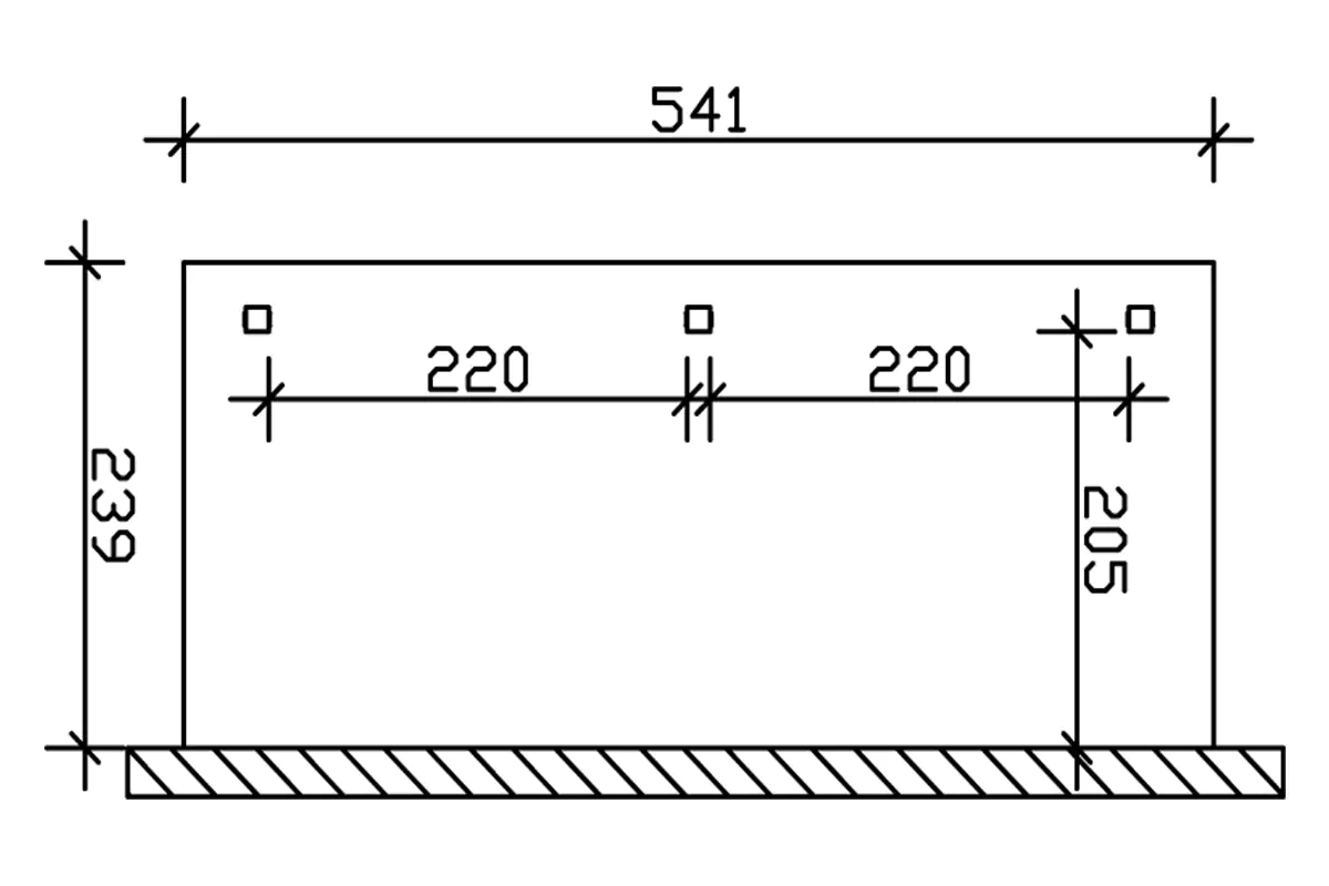 SKAN HOLZ Terrassenüberdachung Venezia 541 x 239 cm Leimholz