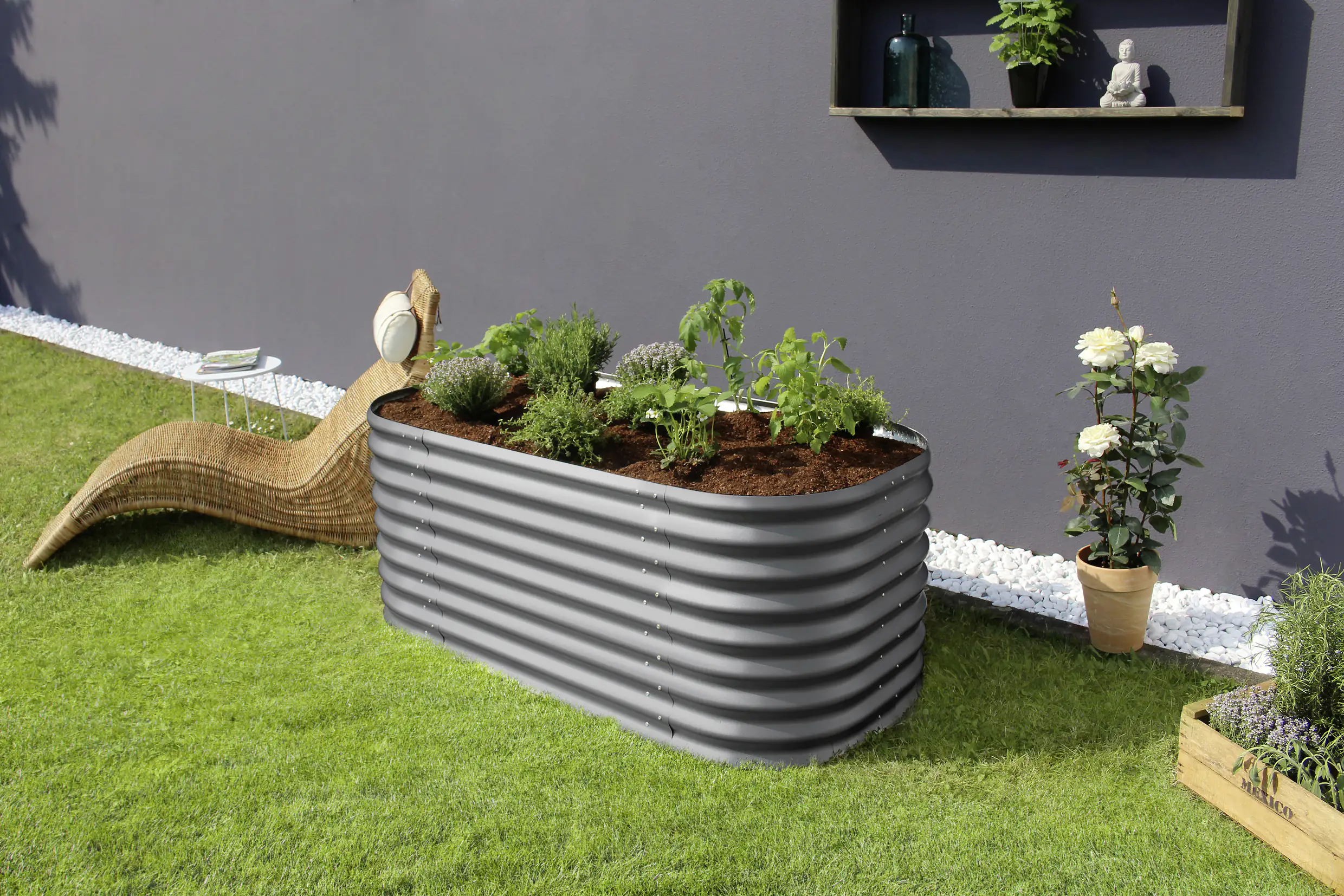 Vitavia Hochbeet Terra Basic 82 x 162 x 63 cm granit