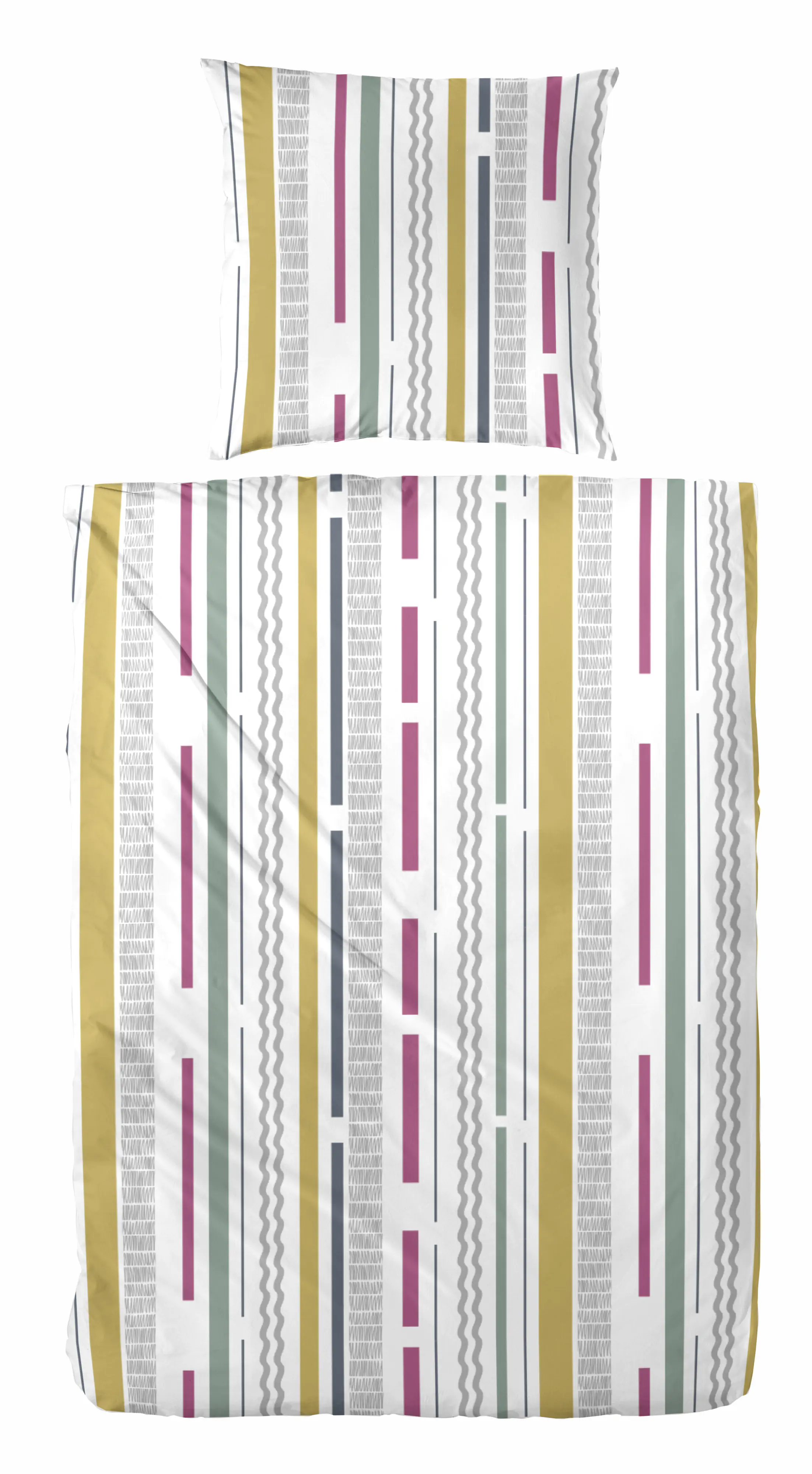 Westminster Bettwäsche Mikrofaser gestreift gelb grau 135 x 200 cm 