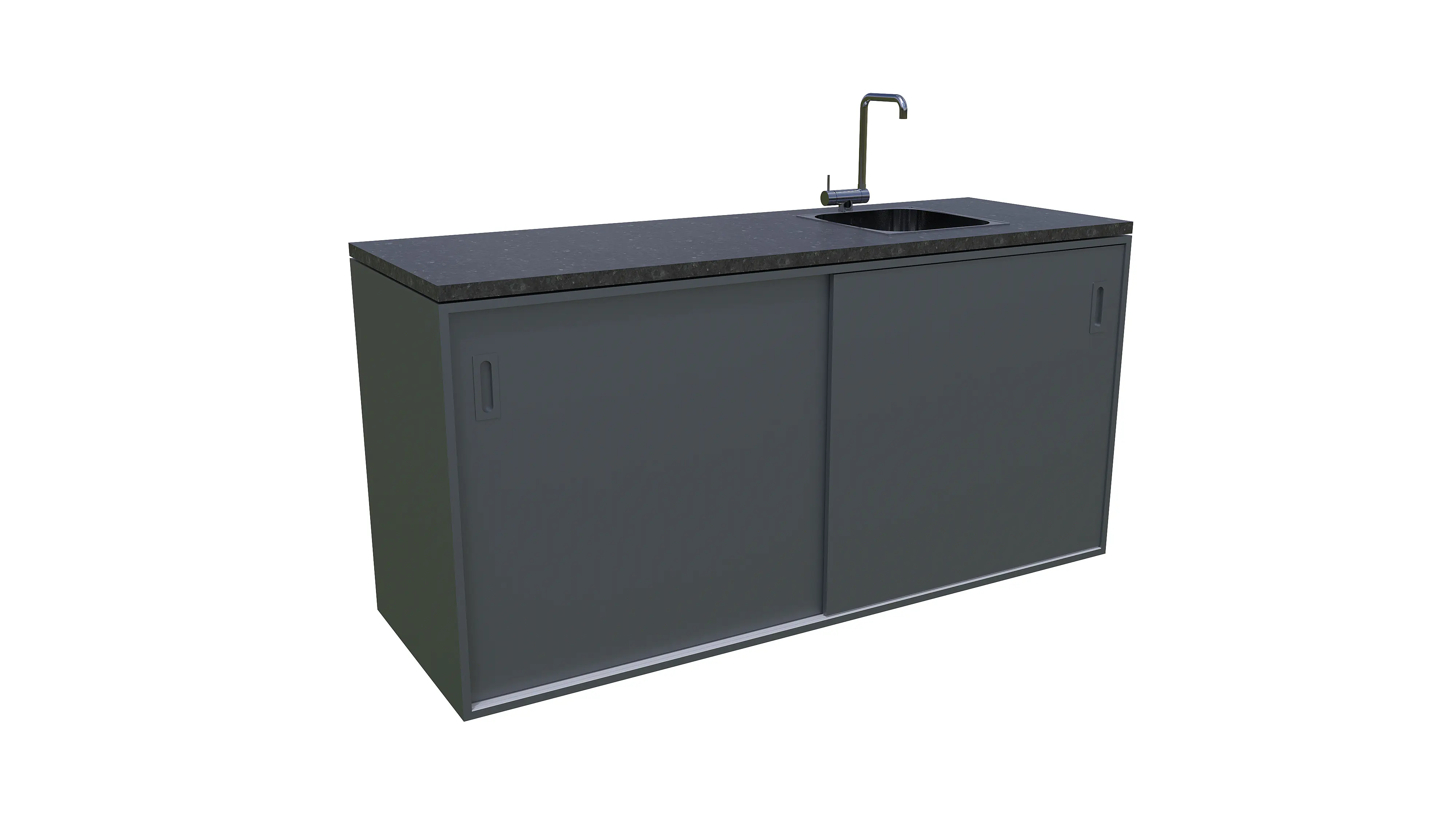 Bellano Living Element für Outdoorküchen inkl. Spüle rechts und 2 Türen anthrazit granit
