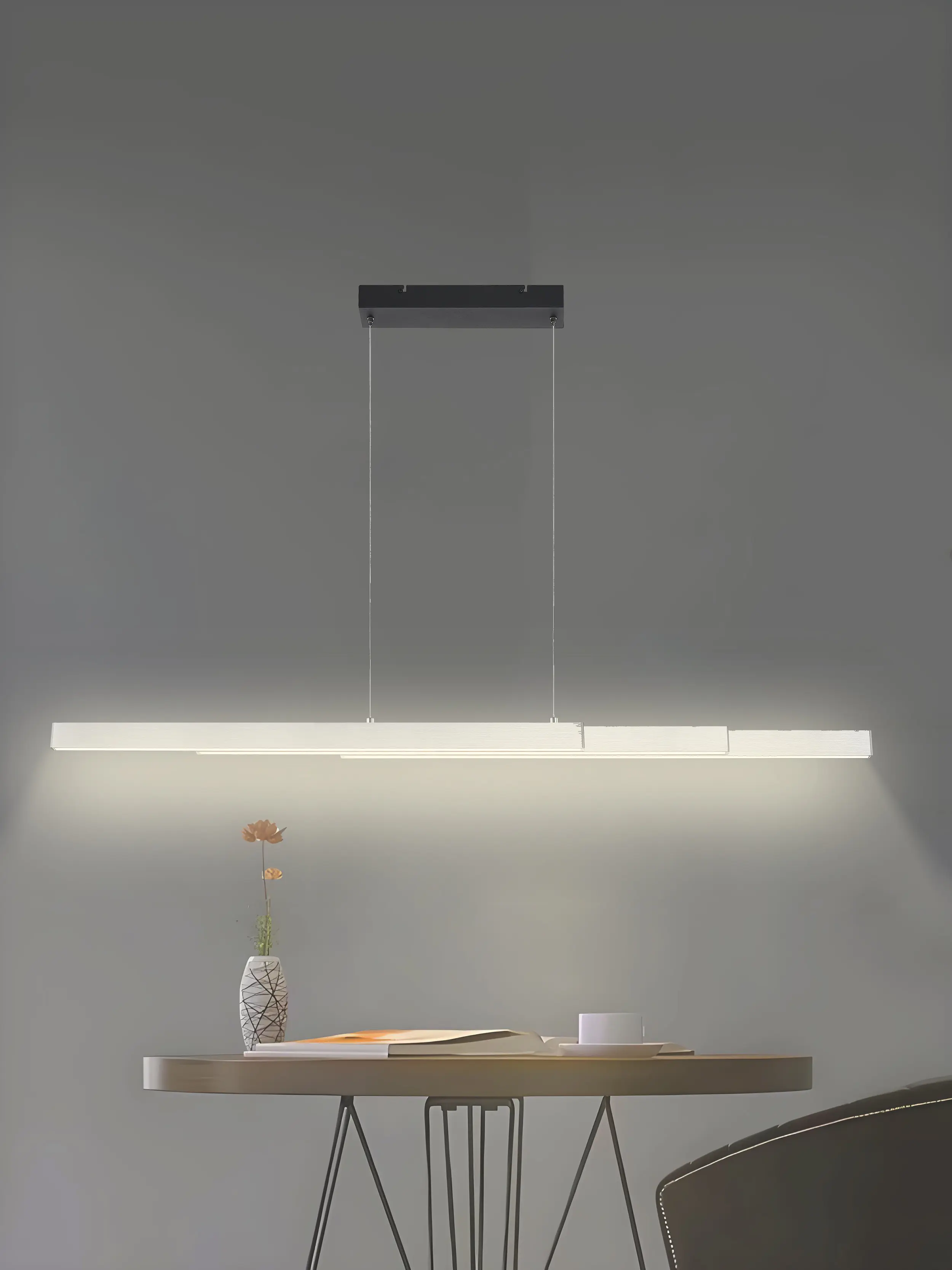 LED Pendelleuchte Madrid ausziehbar silber 126 cm warmweiß-kaltweiß dimmbar LED Pendelleuchte Madrid ausziehbar silber 126 cm warmweiß-kaltweiß dimmbar