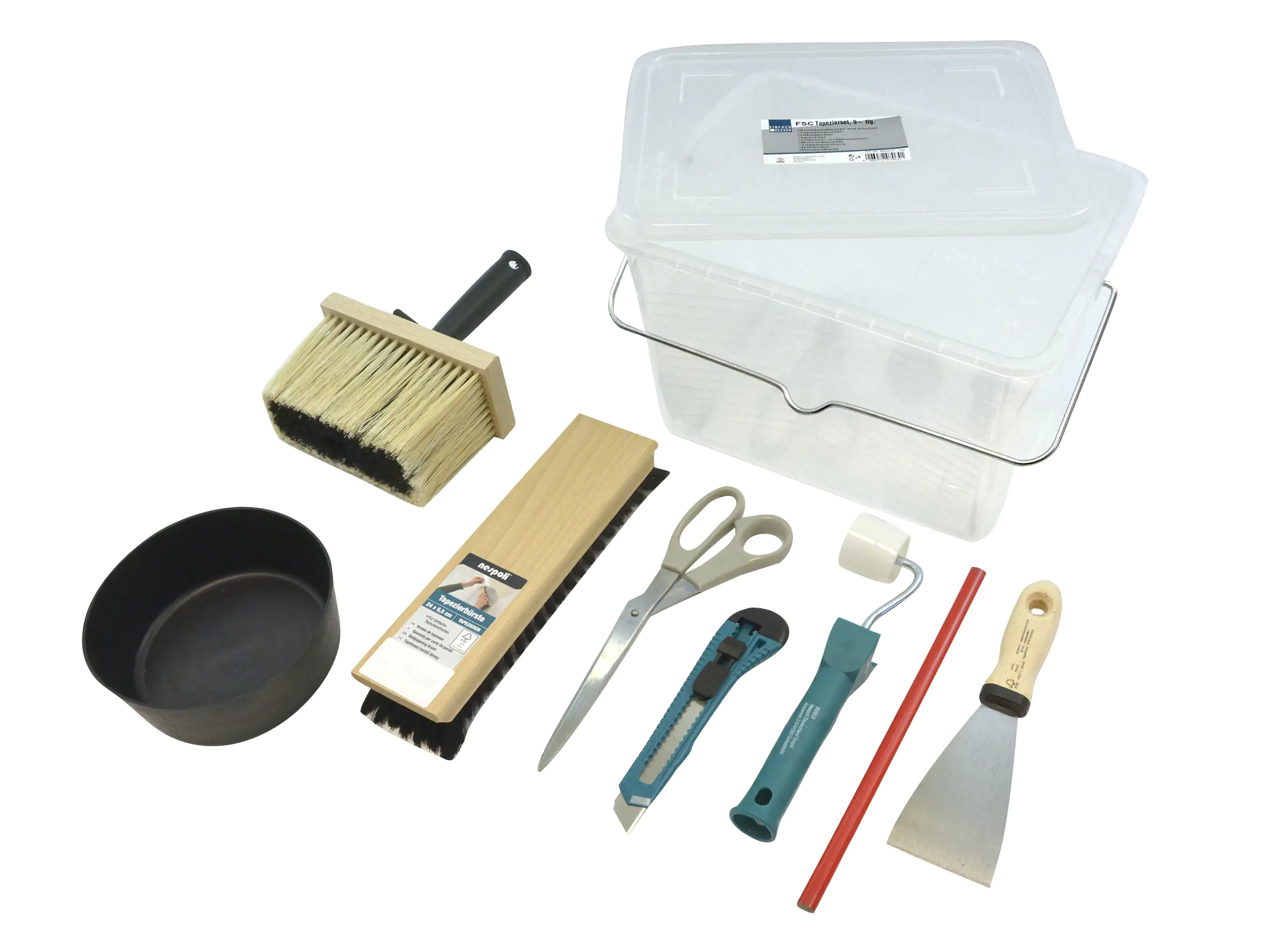 Nespoli Tapezier-Set 9-teilig im 8 L-Eimer Nespoli Tapezier-Set 9-teilig im 8 L-Eimer