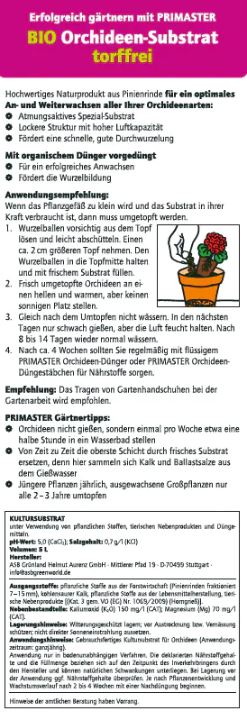 Primaster Bio Orchideensubstrat torffrei 5 L
