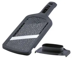 Fackelmann Gemüsehobel mit Restehalter aschgrau