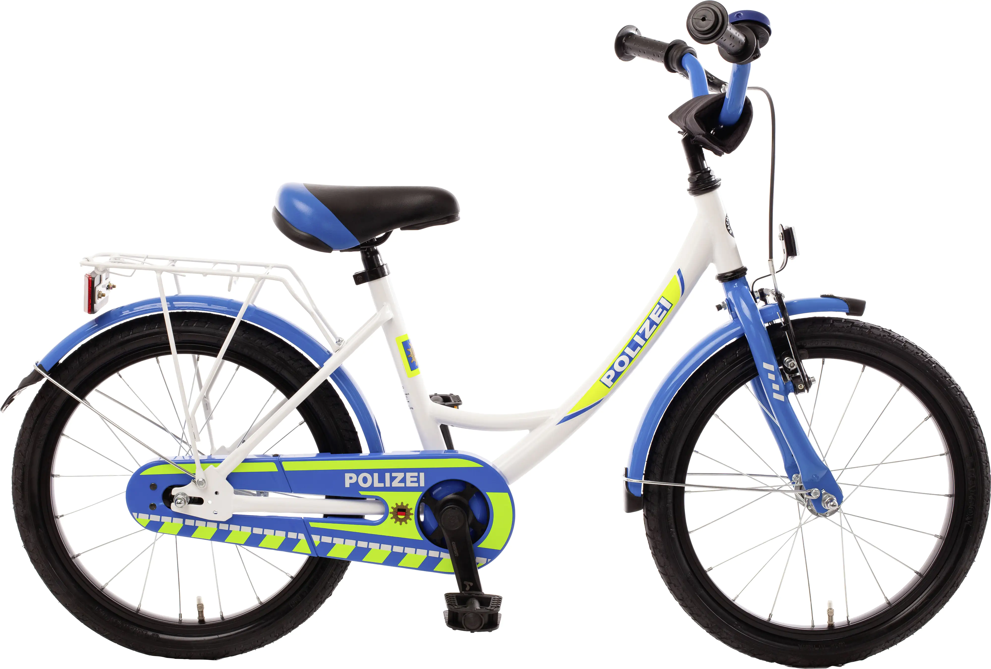 Bachtenkirch Kinderfahrrad Polizei 18 Zoll kristall-weiß/blau/neon Bachtenkirch Kinderfahrrad Polizei 18 Zoll kristall-weiß/blau/neon
