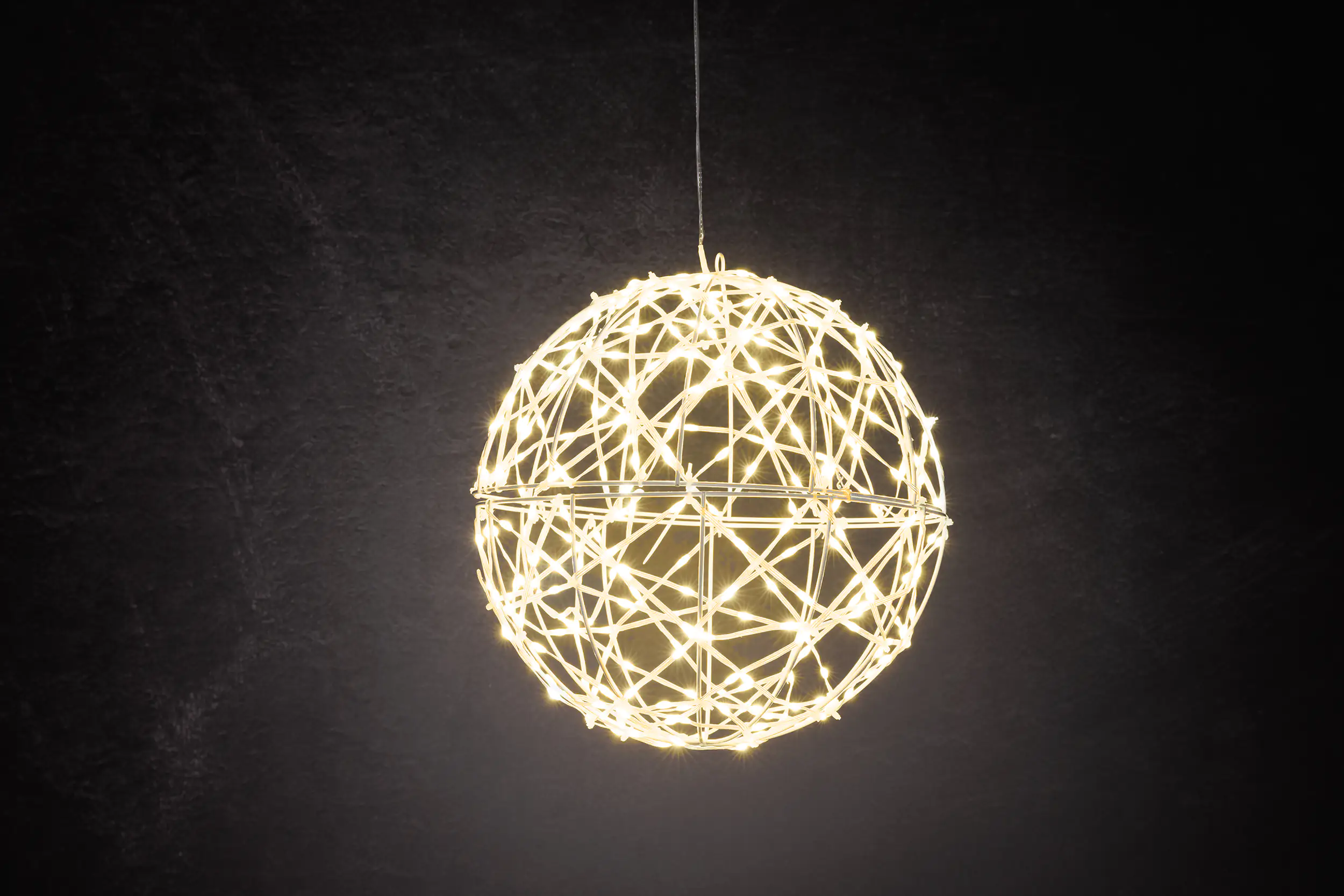 TrendLine LED Kugel Metall Ø 30 cm warmweiß Außen mit Timer