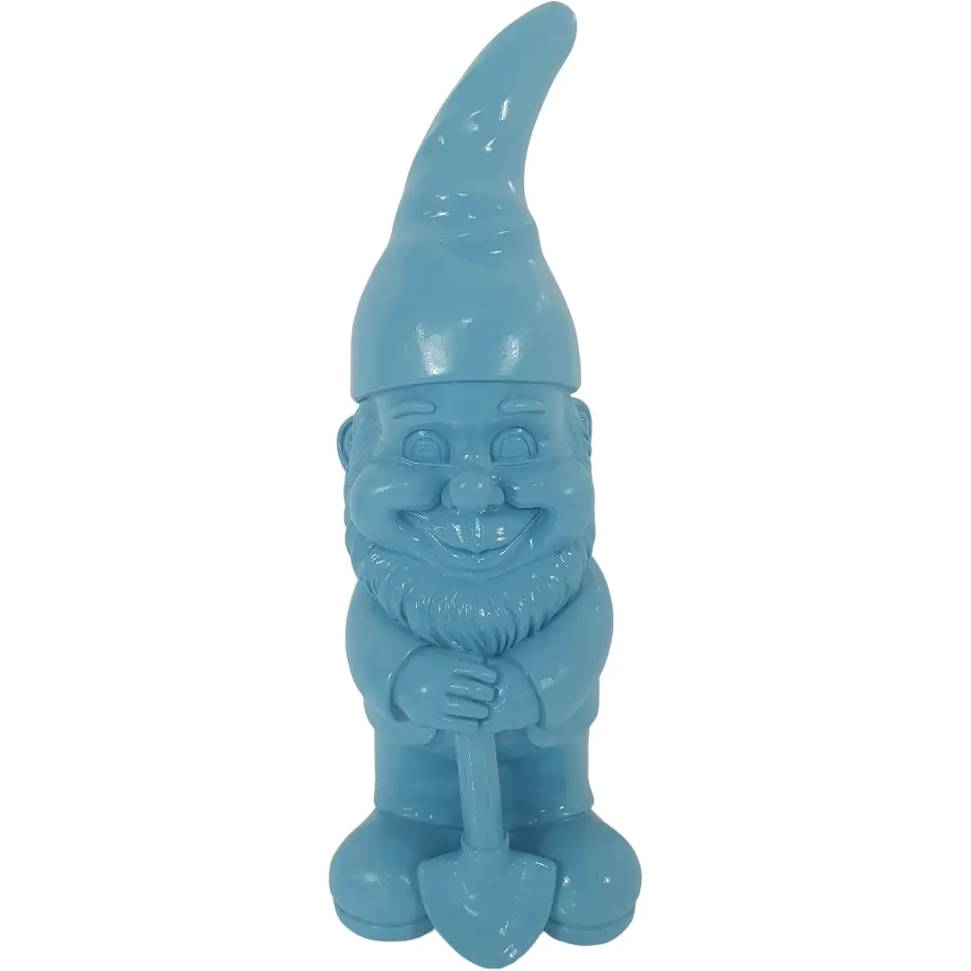 Dekofigur Zwerg mit Spaten 17,5 x 6 cm blau