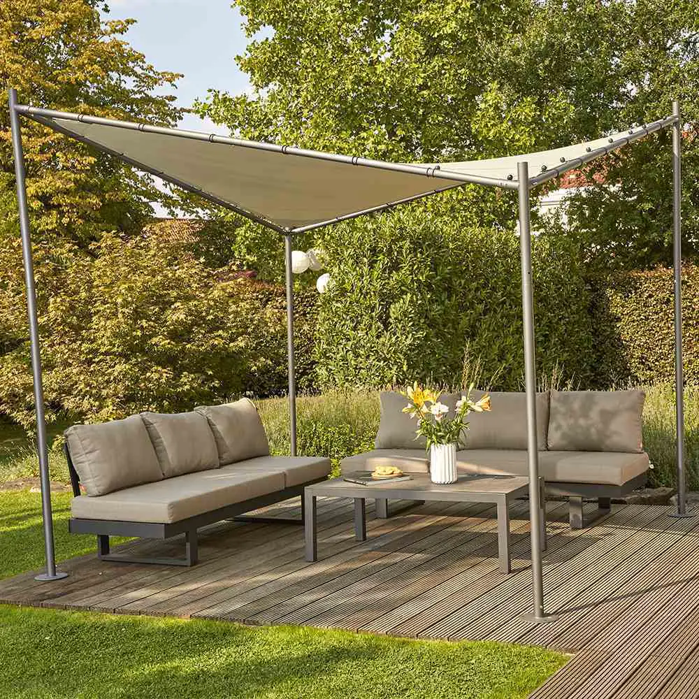 4055938016575_5 Siena Garden Dachbezug hellgrau zu Berlino Pavillon 3 x 3 Meter