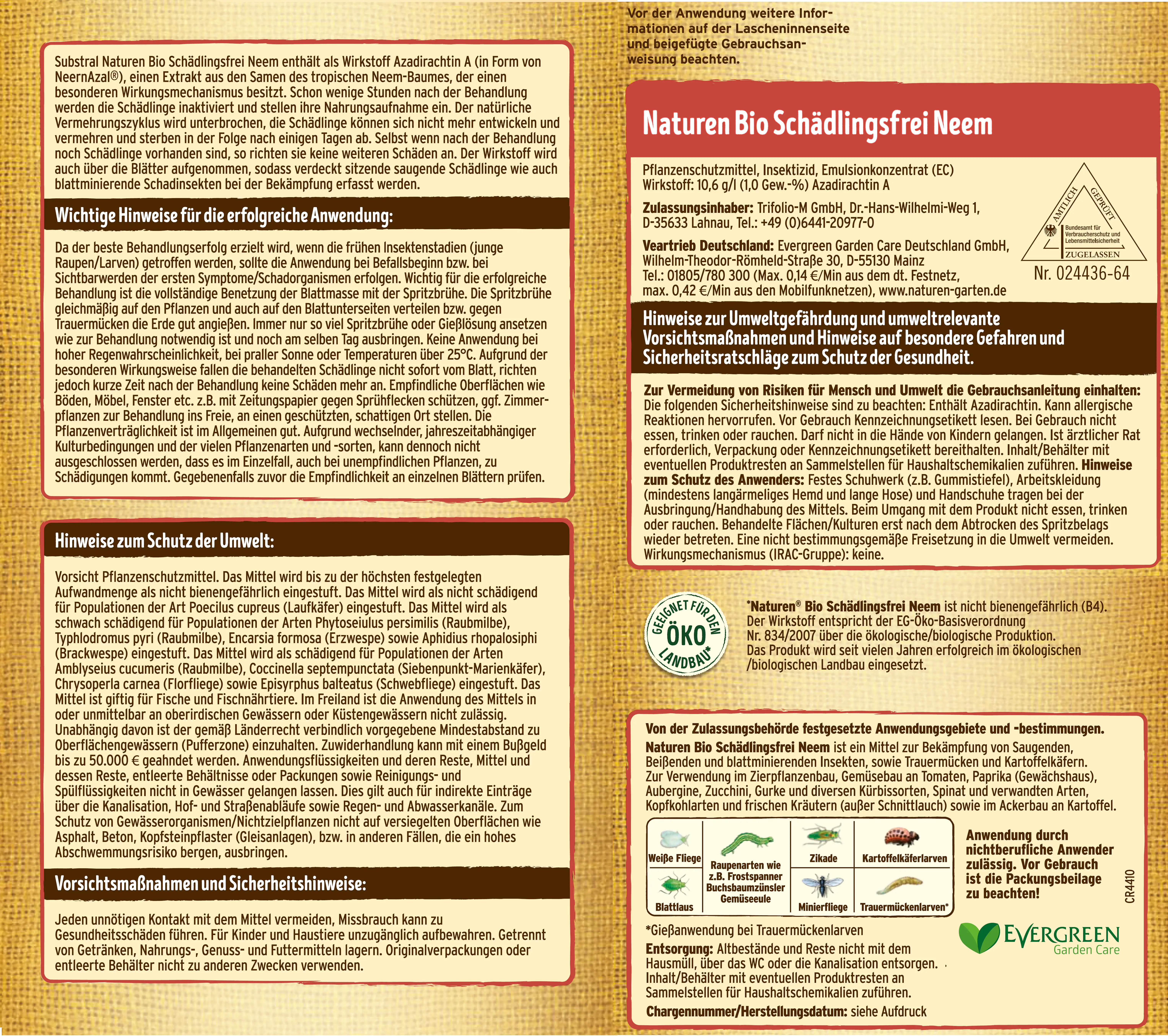 Naturen Bio Neem Schädlingsfrei 4 x 7,5 ml