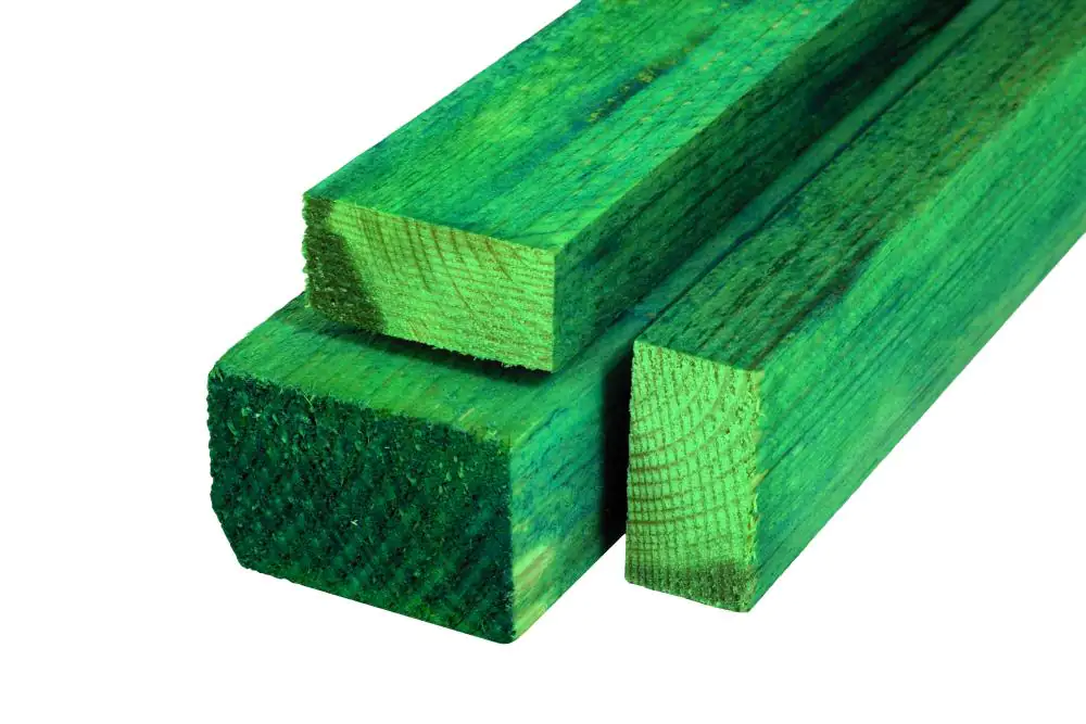 Rahmen Fichte Tanne sägerau 300 cm 58 x 38 mm grün imprägniert