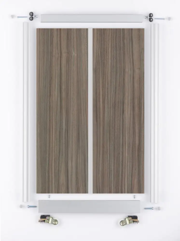 Ambiente Raumsysteme Schiebetür Bau-Set silber Kirschb. Zwetschge