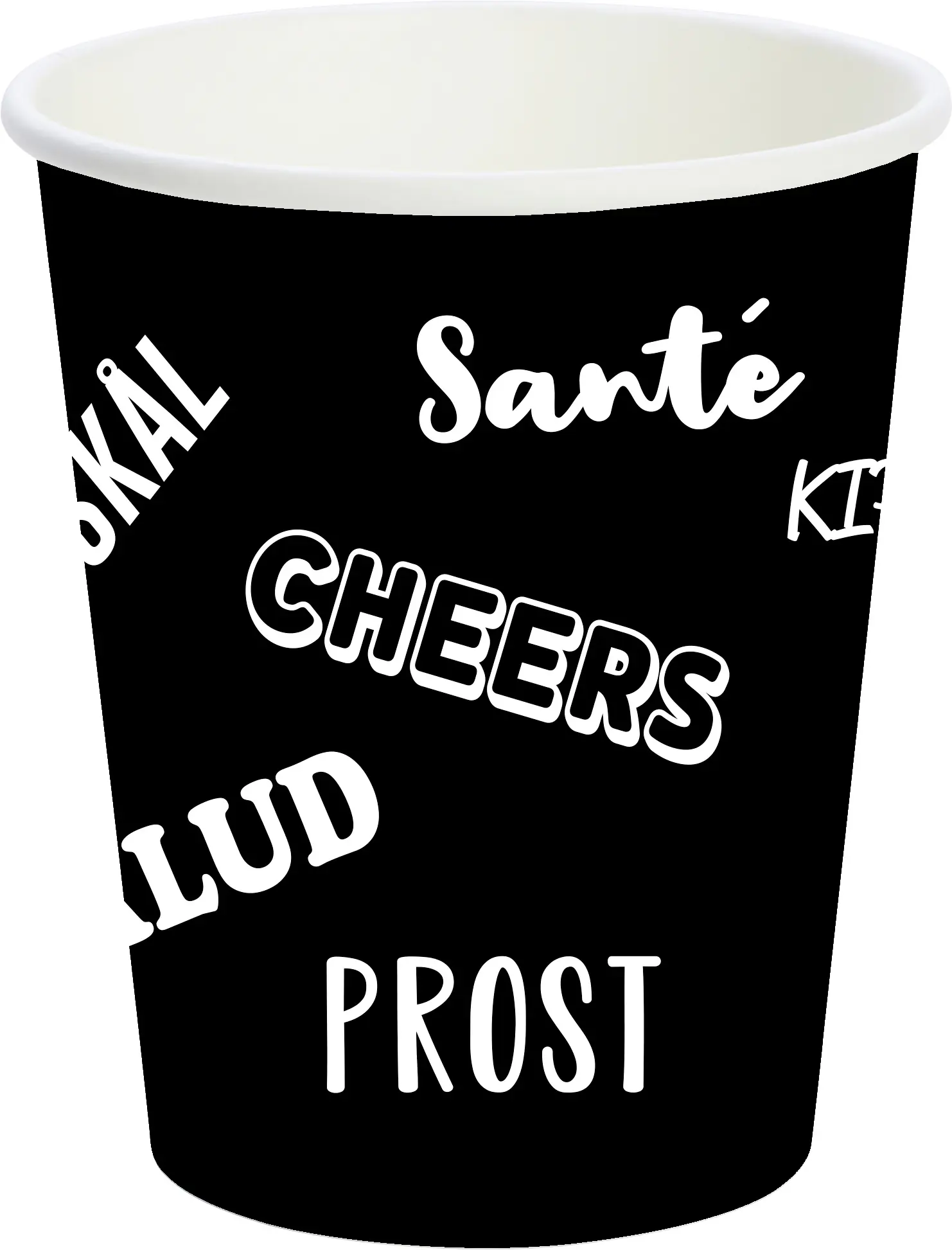 Duni Schnapsgläser Pappe Bio Prost schwarz 60 ml - 20 Stk.