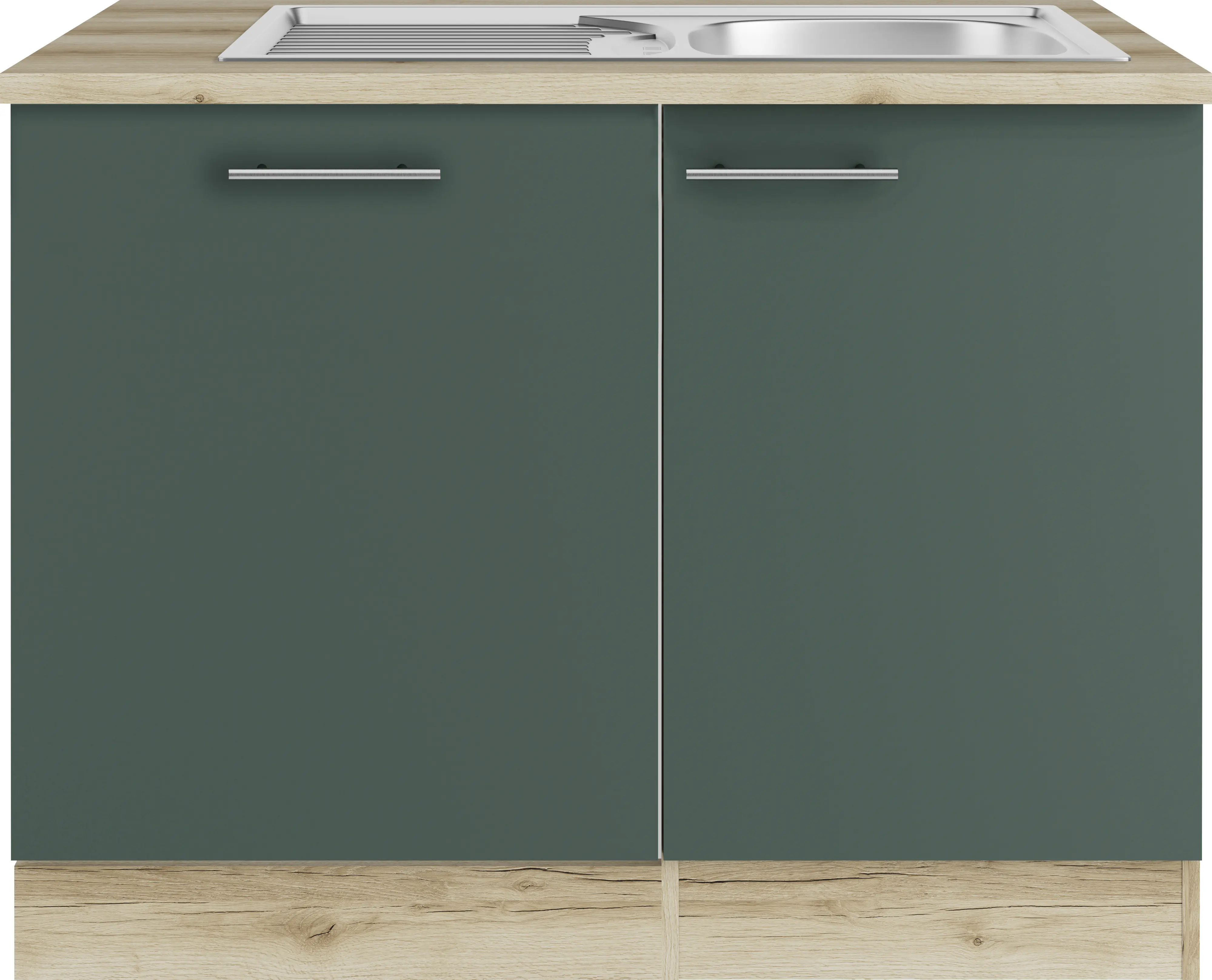 Optifit Spüle mit Unterschrank-Set Savona 405 steingrün/eiche 110 cm