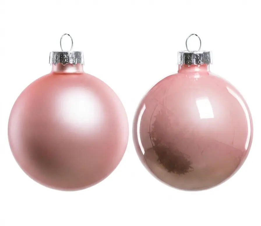 TrendLine Weihnachtskugeln aus Glas Ø 6 cm puderrosa 20 Stück