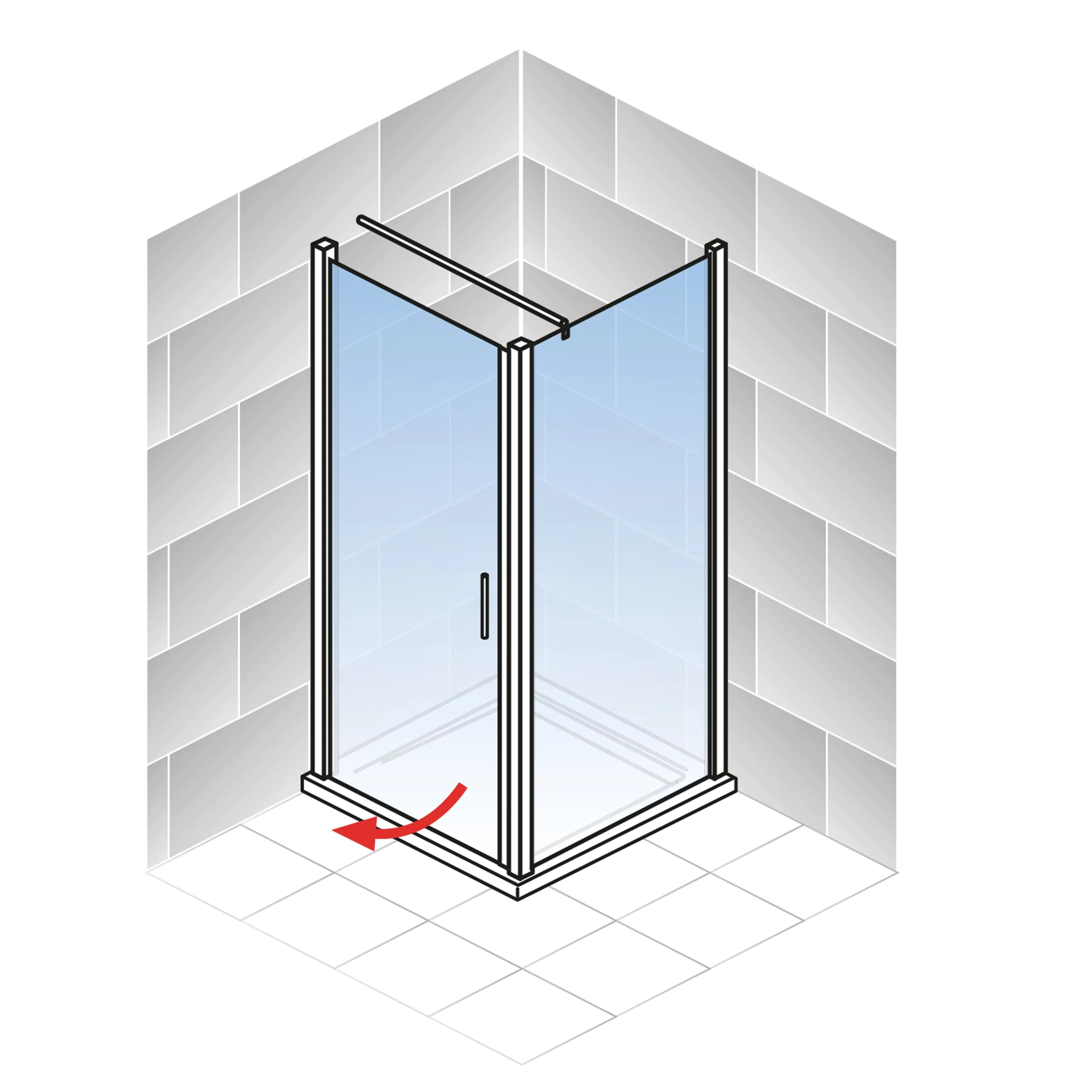 Schulte Drehtür mit Seitenwand Alexa Style 2.0 90 x 90 cm mattschwarz