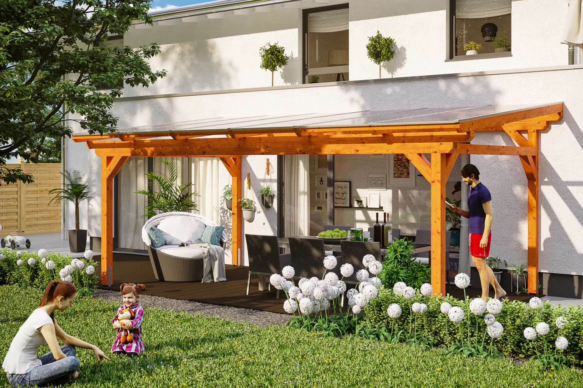 SKAN HOLZ Terrassenüberdachung Sanremo 648 x 250 cm Leimholz