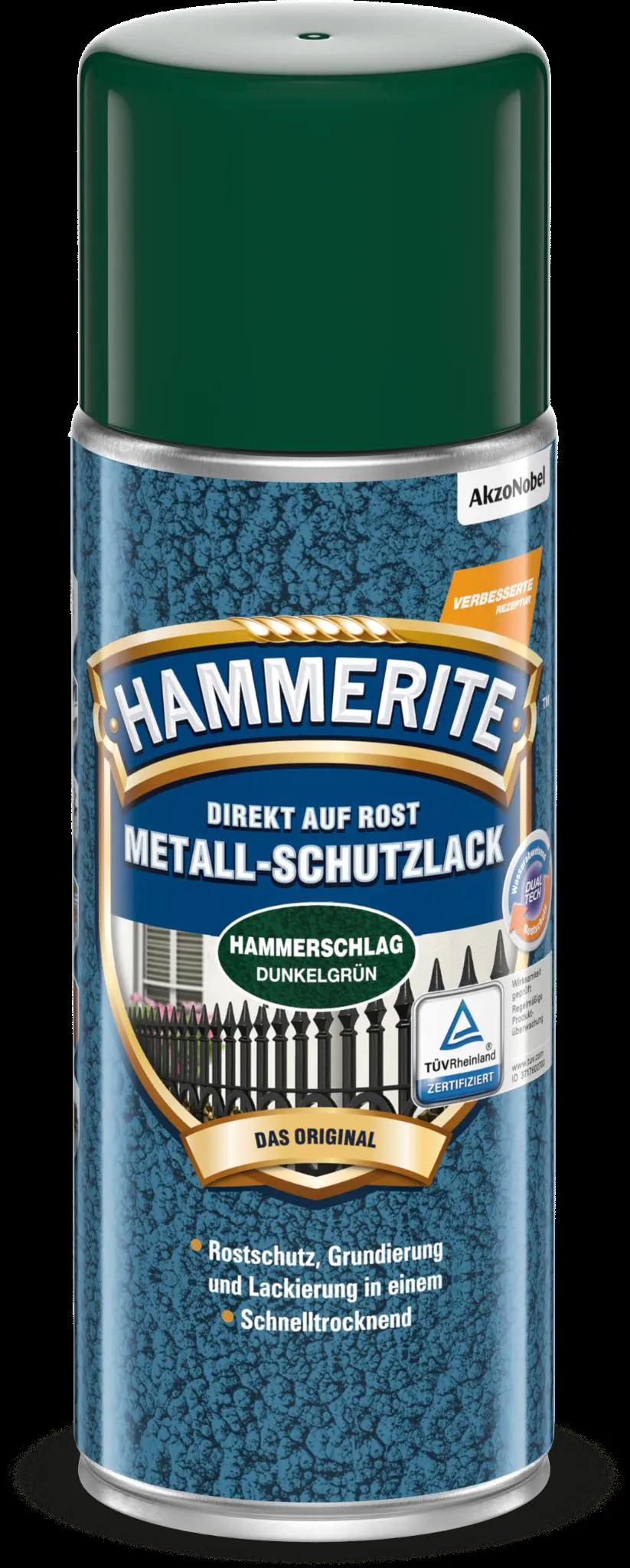 Hammerite Metall-Schutzlack Hammerschlag Spray 400 ml dunkelgrün 