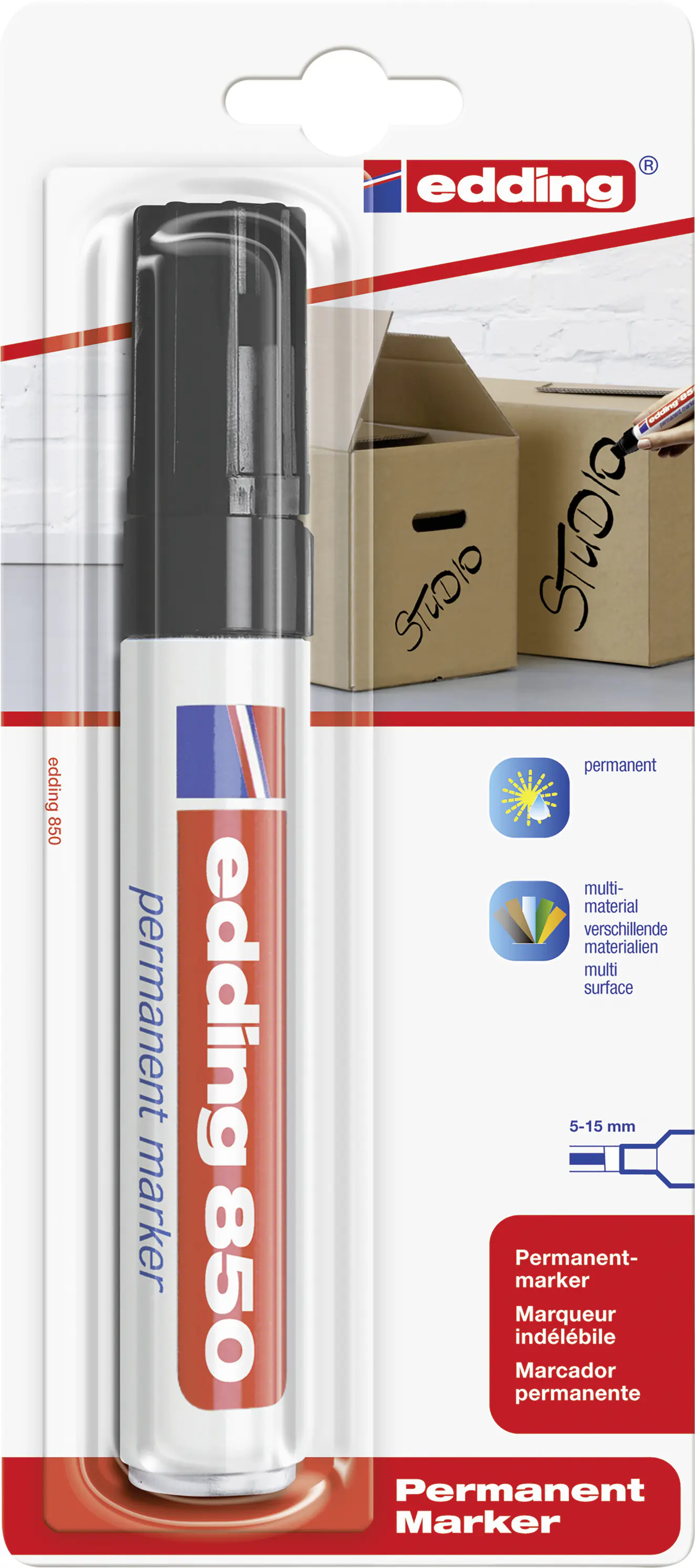 edding 850 permanent marker schwarz 5 - 15 mm