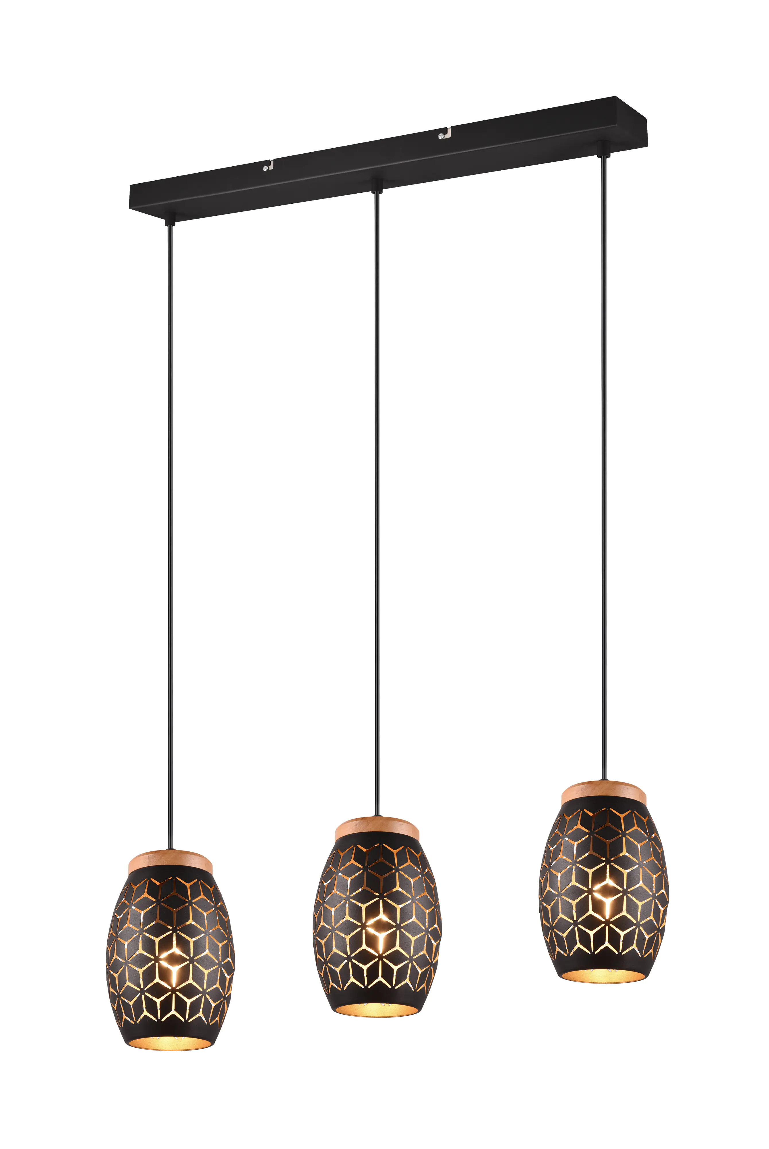 Trio Leuchten Pendelleuchte Bidar 3xE27, schwarz, gold kaufen Globus