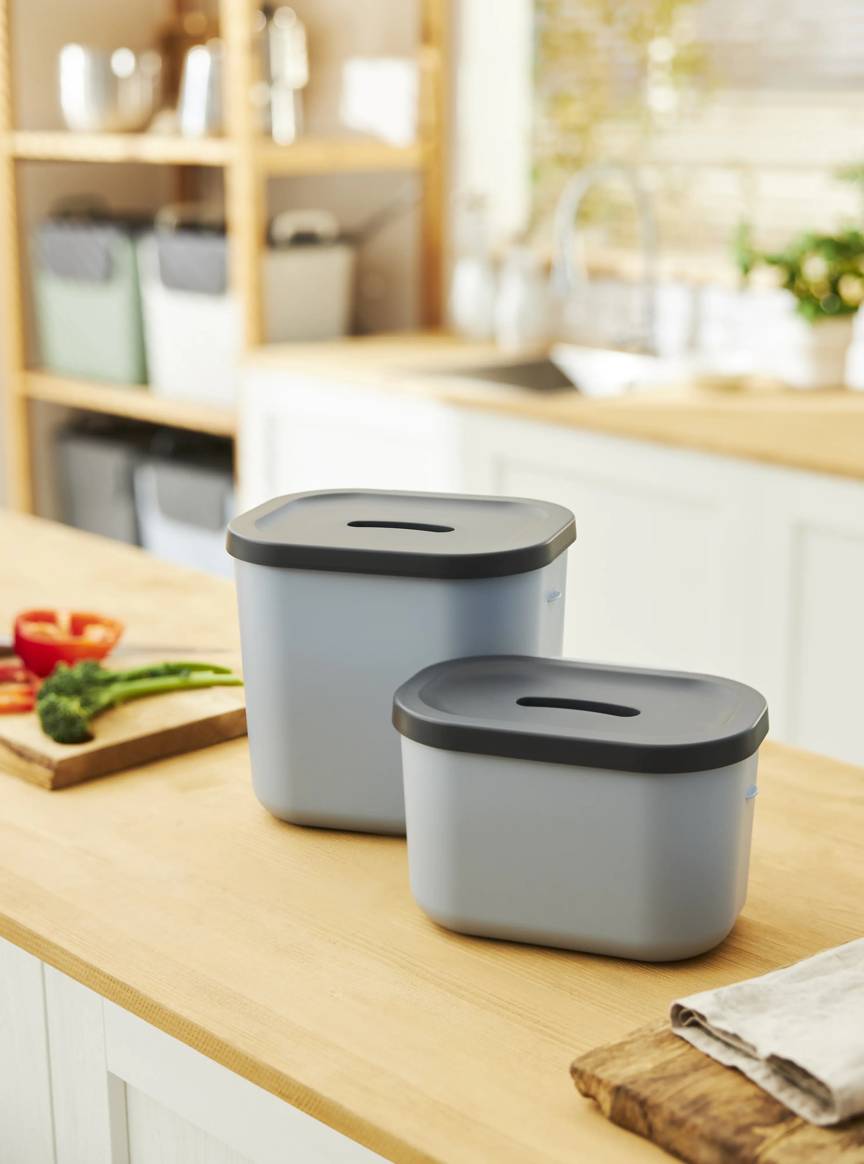 Rotho Komposteimer Jive Bio 3,2 L schwarzweiß