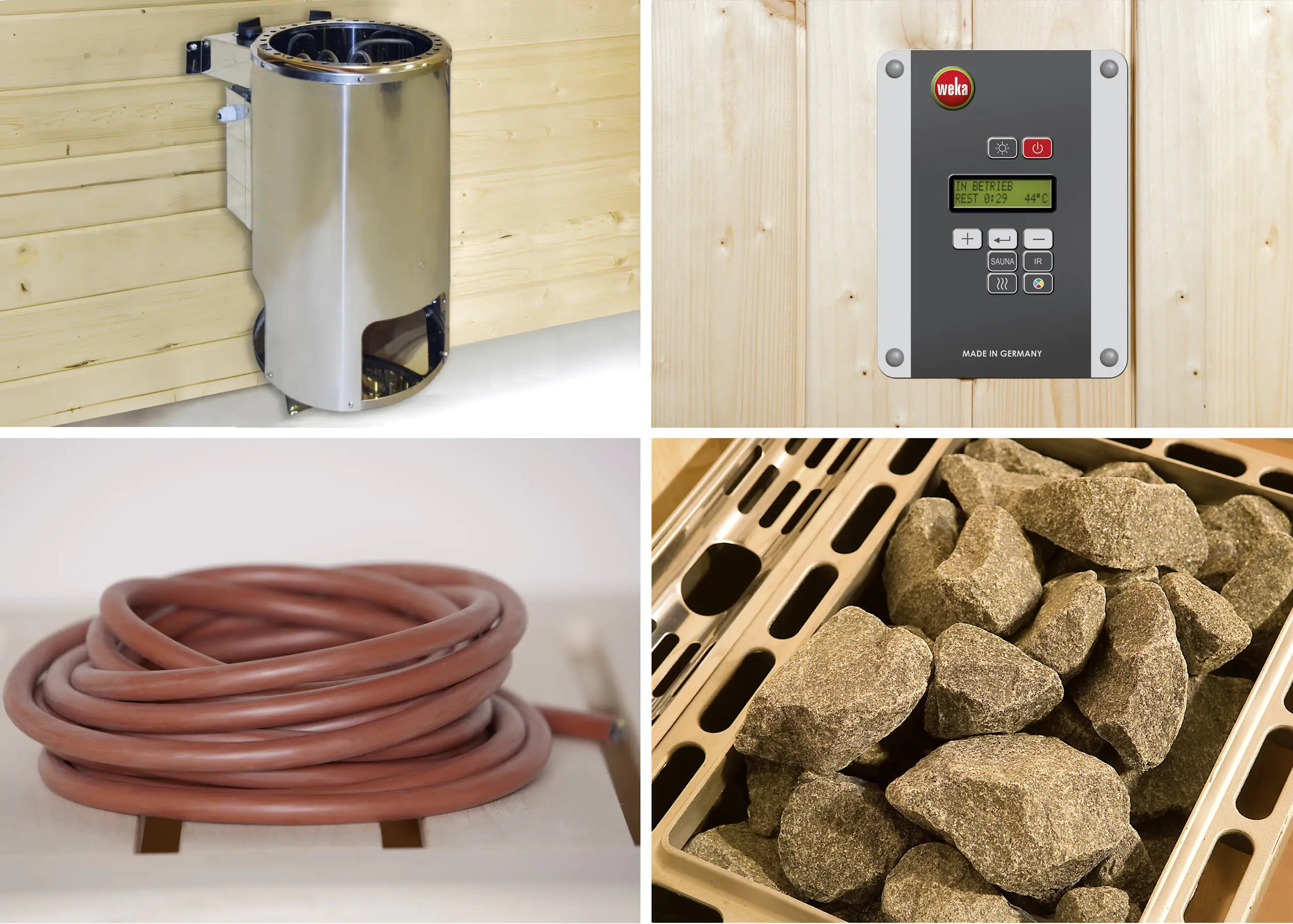 Weka Massivholz-Elementsauna Laukkala Gr. 1 Sparset 3,6 kW OS