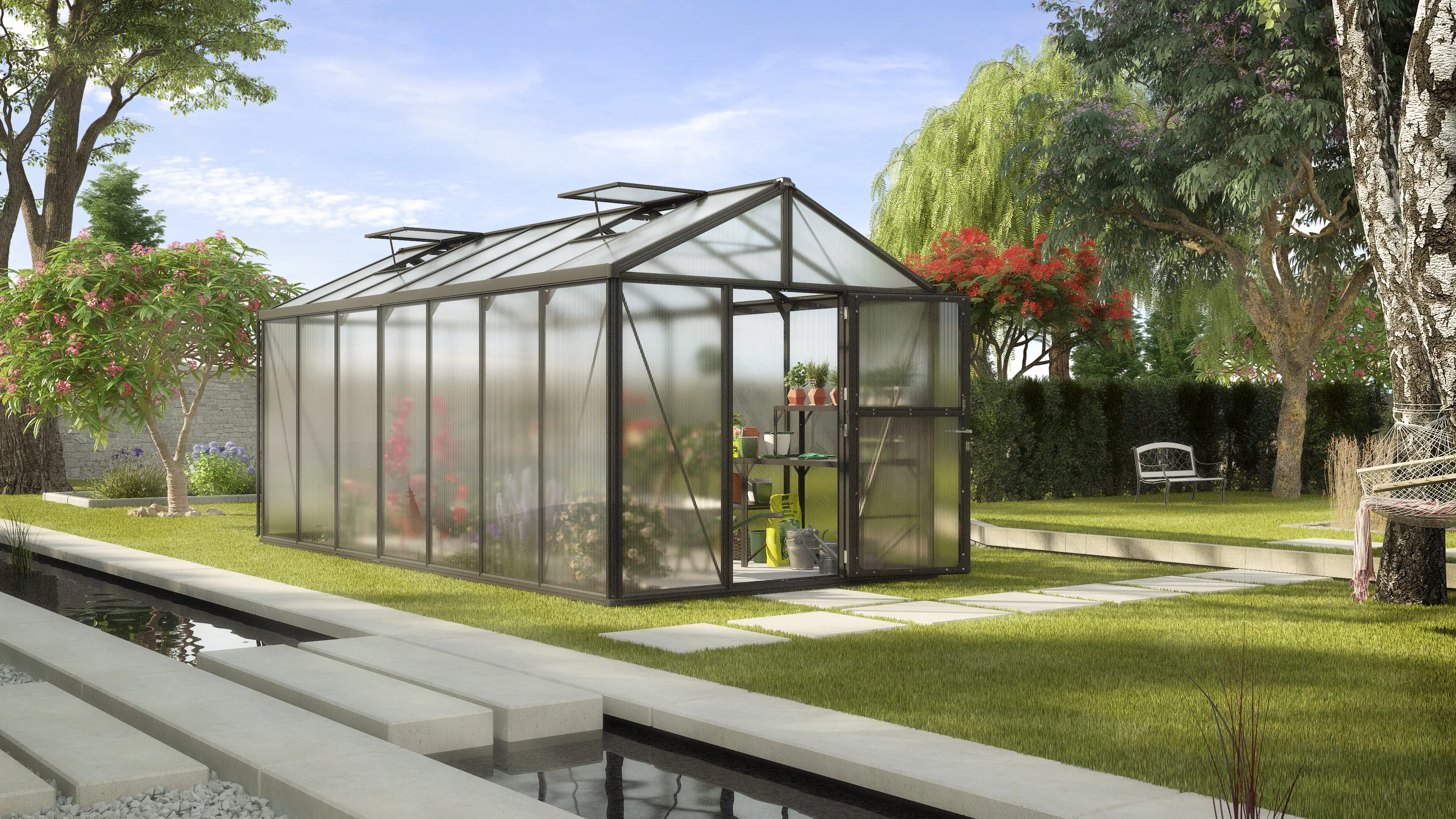 Vitavia Gewächshaus-Set Zeus 13800 HKP 10 mm schwarz 266 x 547 cm 