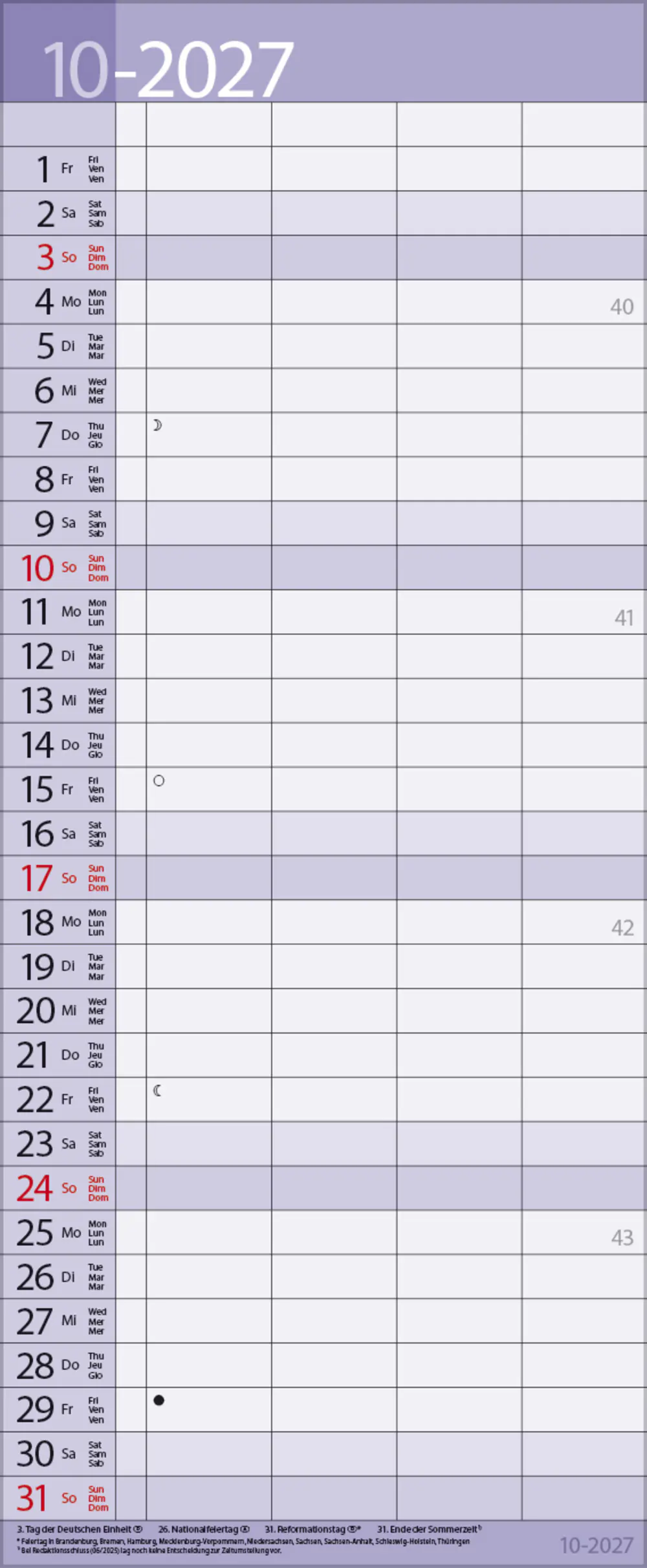 Korsch Kalender Family Timer Lifestyle 2027 