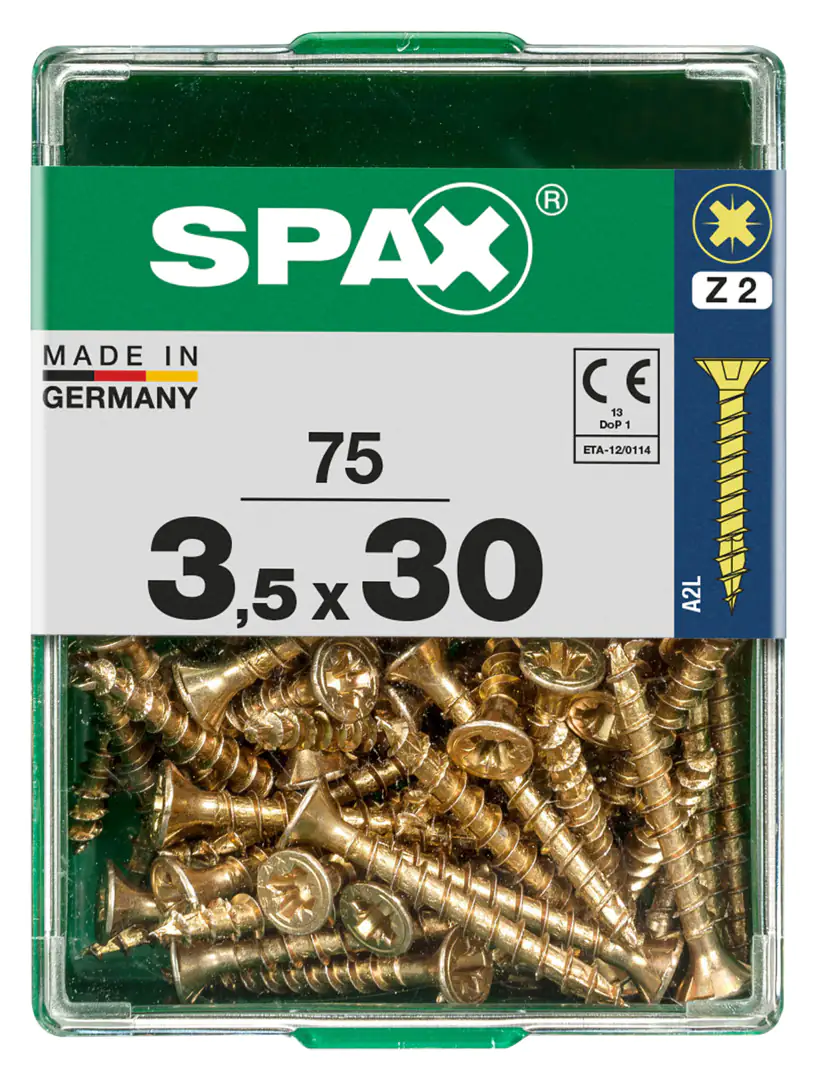 Spax Universalschrauben 3.5 x 30 mm PZ 2 - 75 Stk.