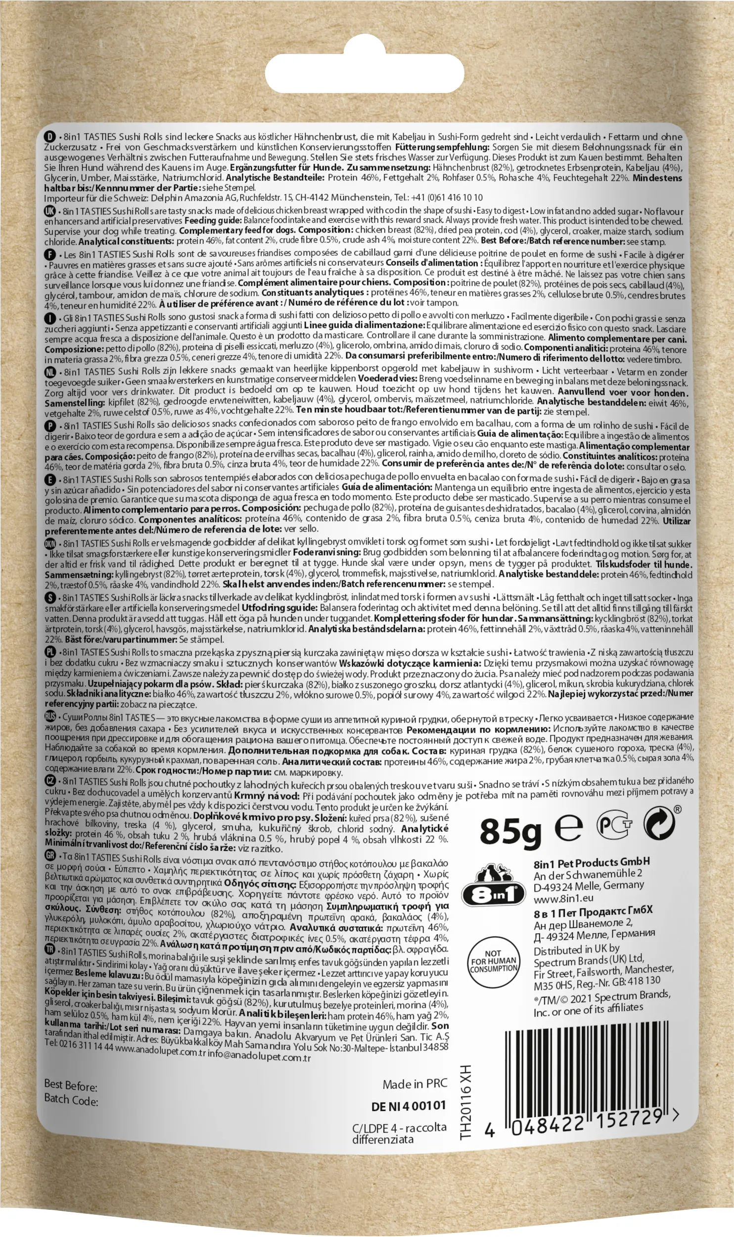 8in1 Hundeleckerli Sushi Rolls 85 g