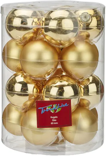TrendLine Weihnachtskugeln aus Glas Ø 6 cm gold 20 Stück TrendLine Weihnachtskugeln aus Glas Ø 6 cm gold 20 Stück