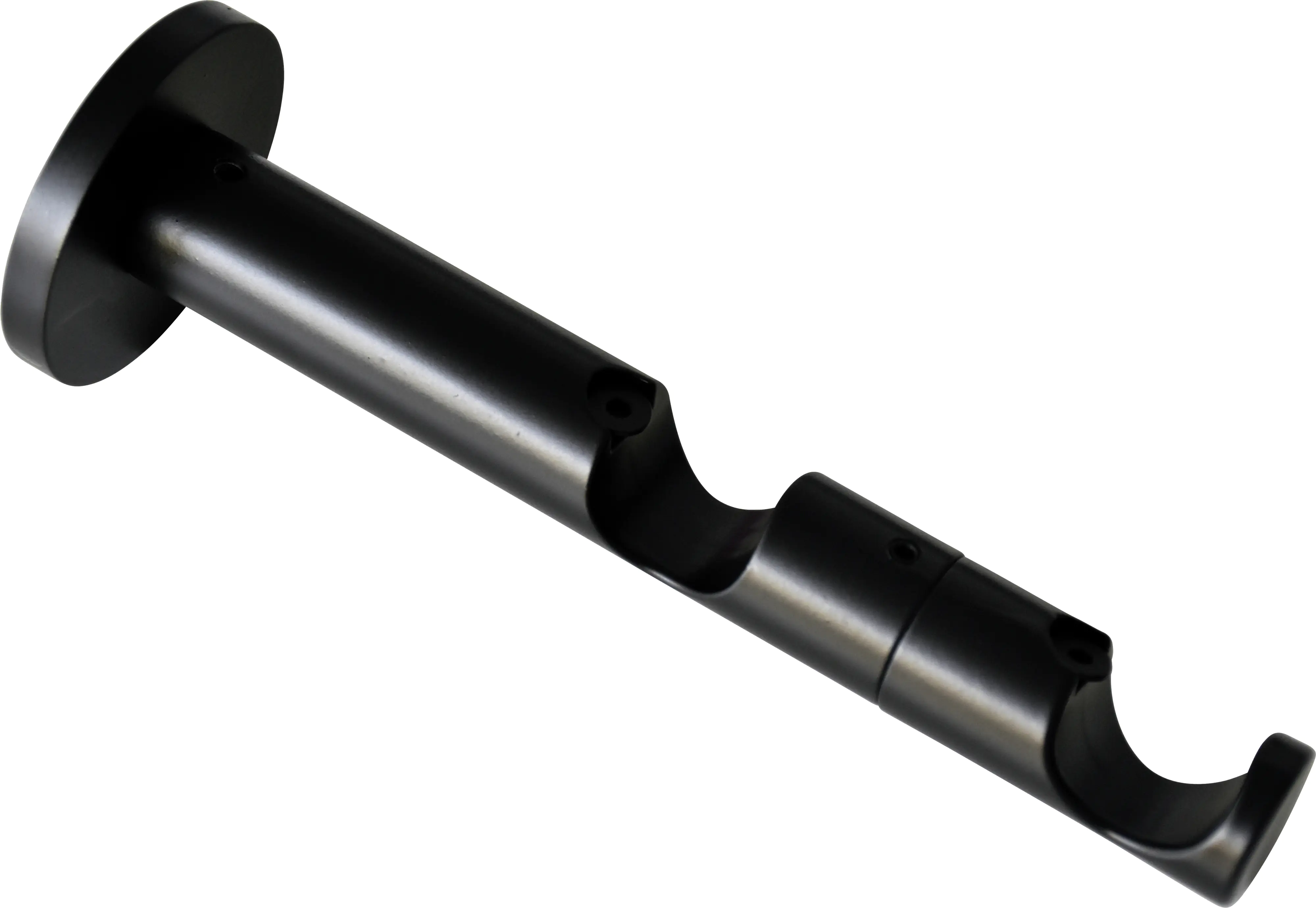 Gardinia Doppel-Kombiträger Chicago für Ø 20 mm offen schwarz-matt 8 cm - 6 cm