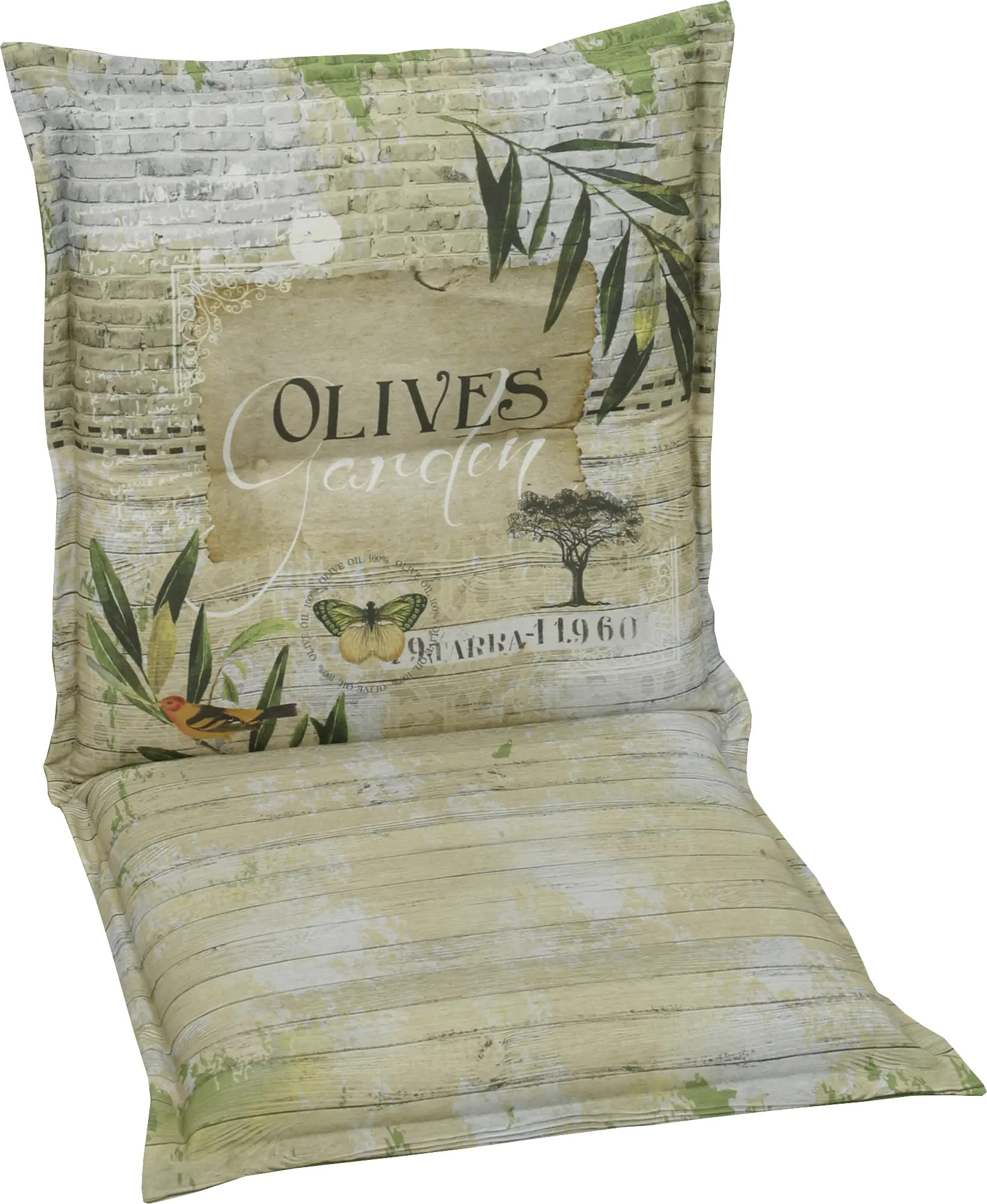Go-De Sessel-Auflage nieder, grün beige gemustert, 100 x 50 x 7 cm kaufen |  Globus Baumarkt
