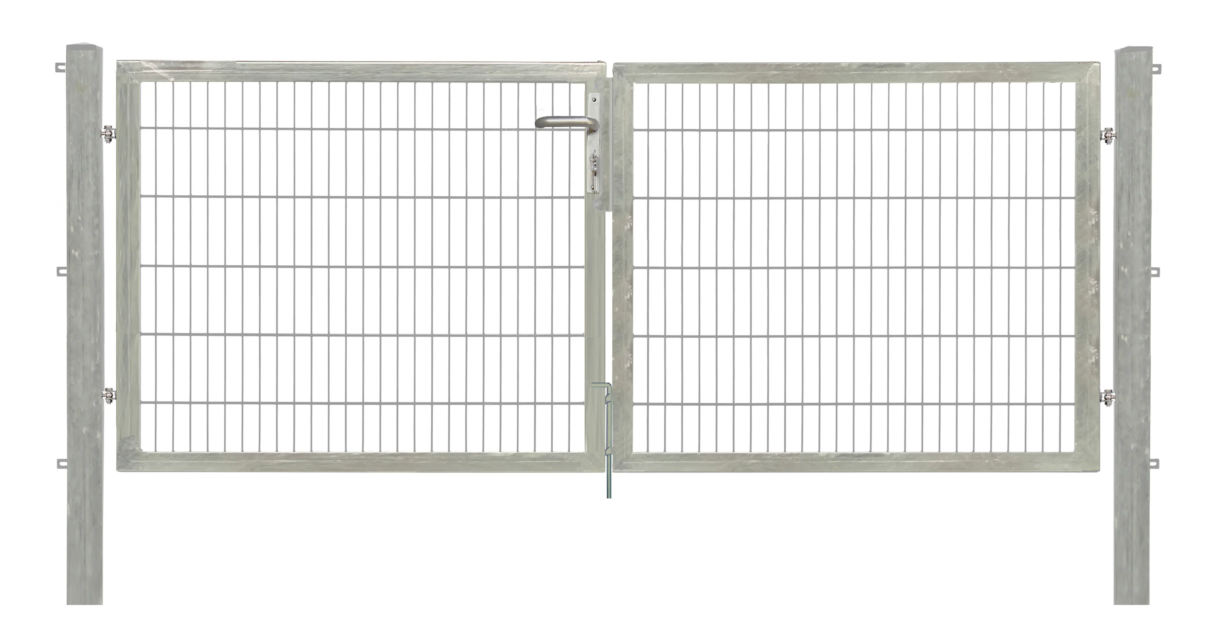 Floraworld Gartentor Premium 2-Tore inkl. 2 Pfosten 300 x 120 cm feuerverzinkt