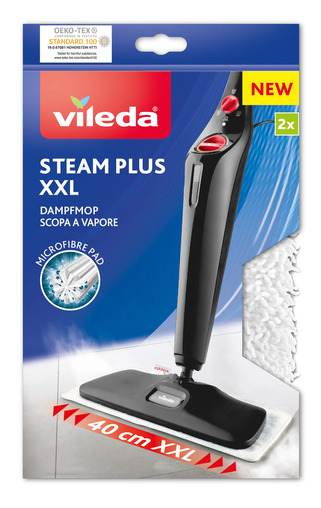 Vileda Ersatzbezug für Dampfreiniger Steam XXL 2-er Pack