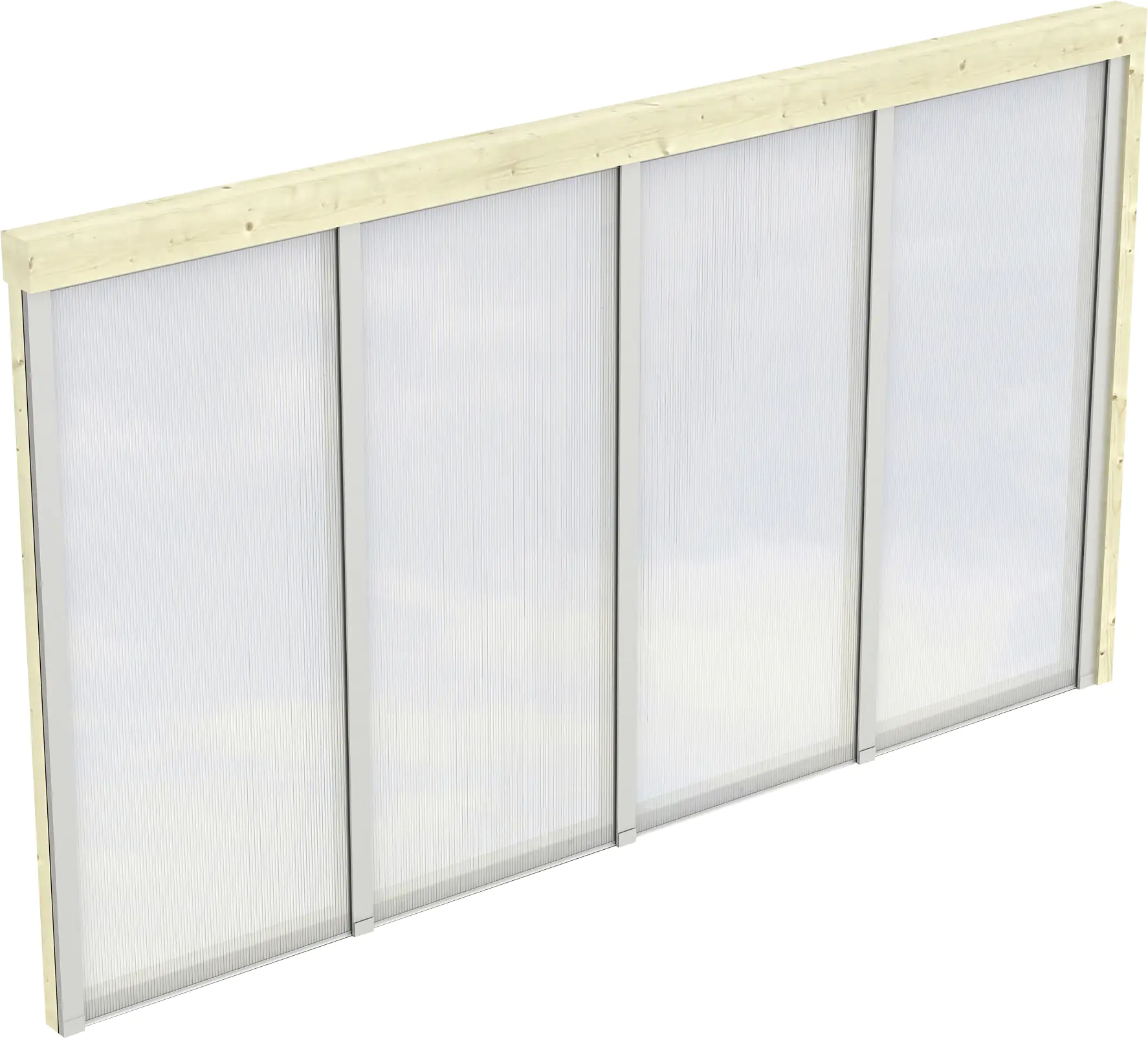 SKAN HOLZ Seitenwand m. Polycarbonatplatten 355 x 200 cm, Fichte, natur