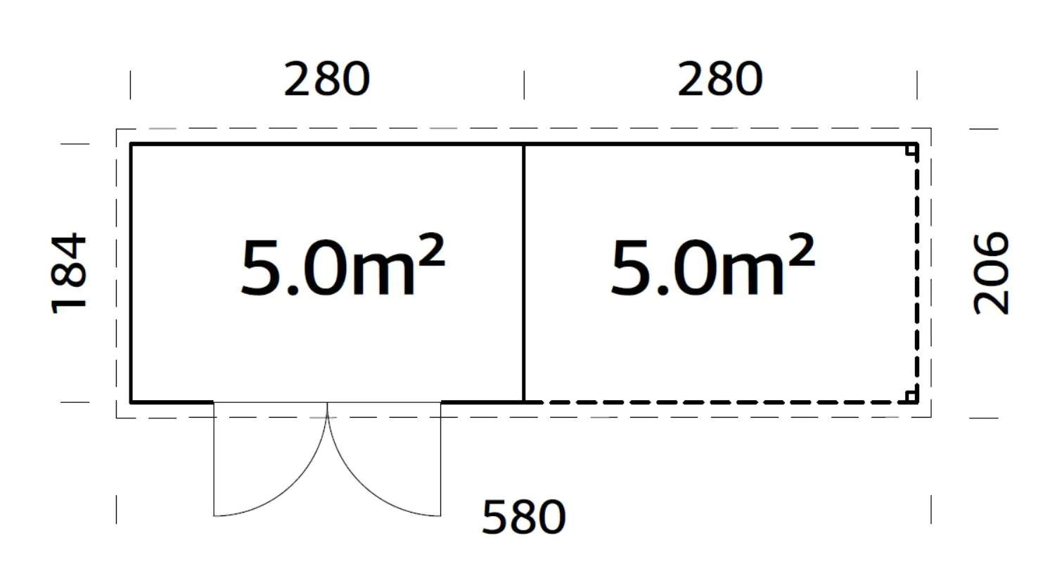 Palmako Gartenhaus Odette 1 Pergola 560 x 184 cm naturbelassen