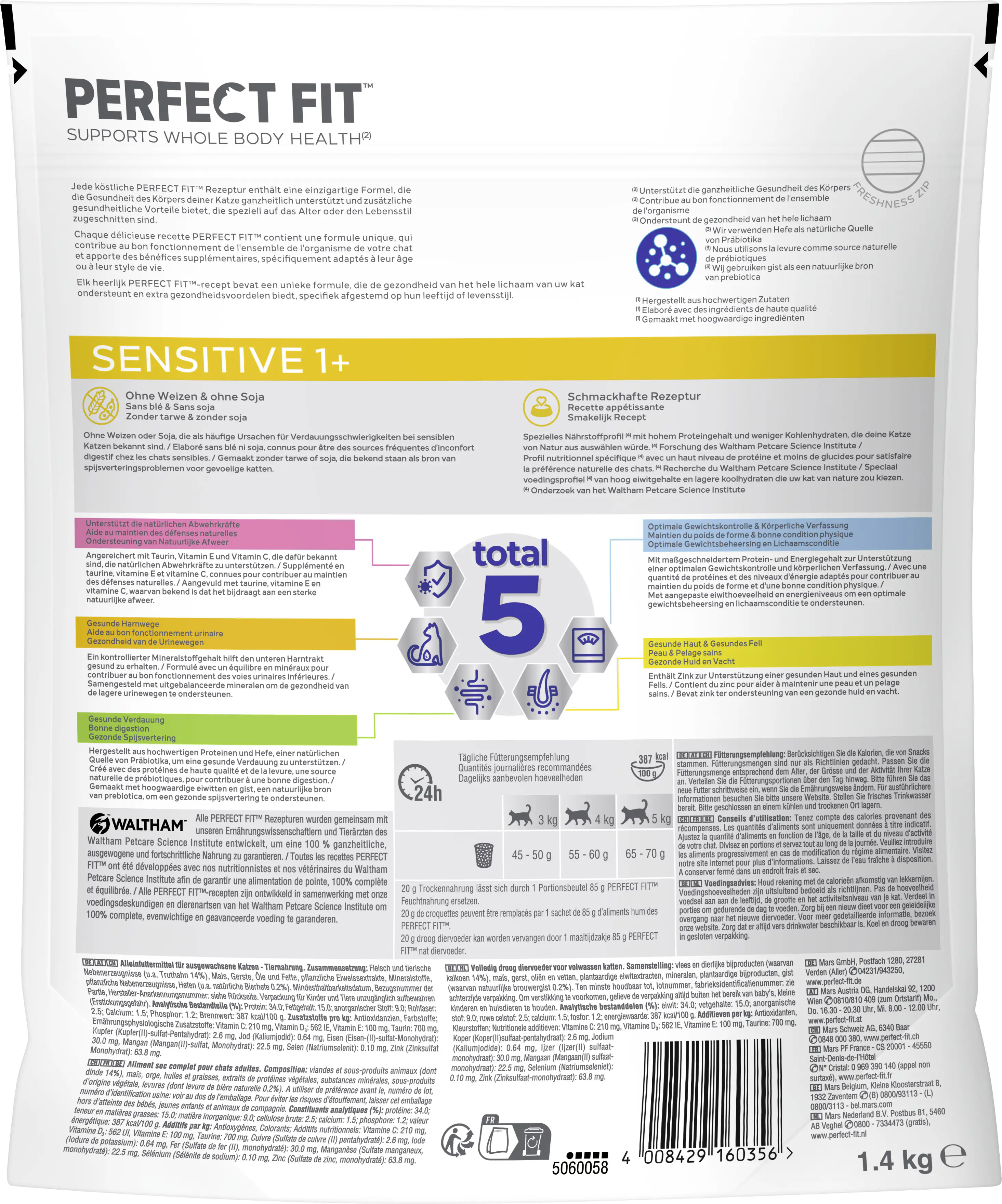 Perfect Fit Sensitiv 1+ Katzentrockenfutter Adult 1,4 kg Truthahn Perfect Fit Sensitiv 1+ Katzentrockenfutter Adult 1,4 kg Truthahn