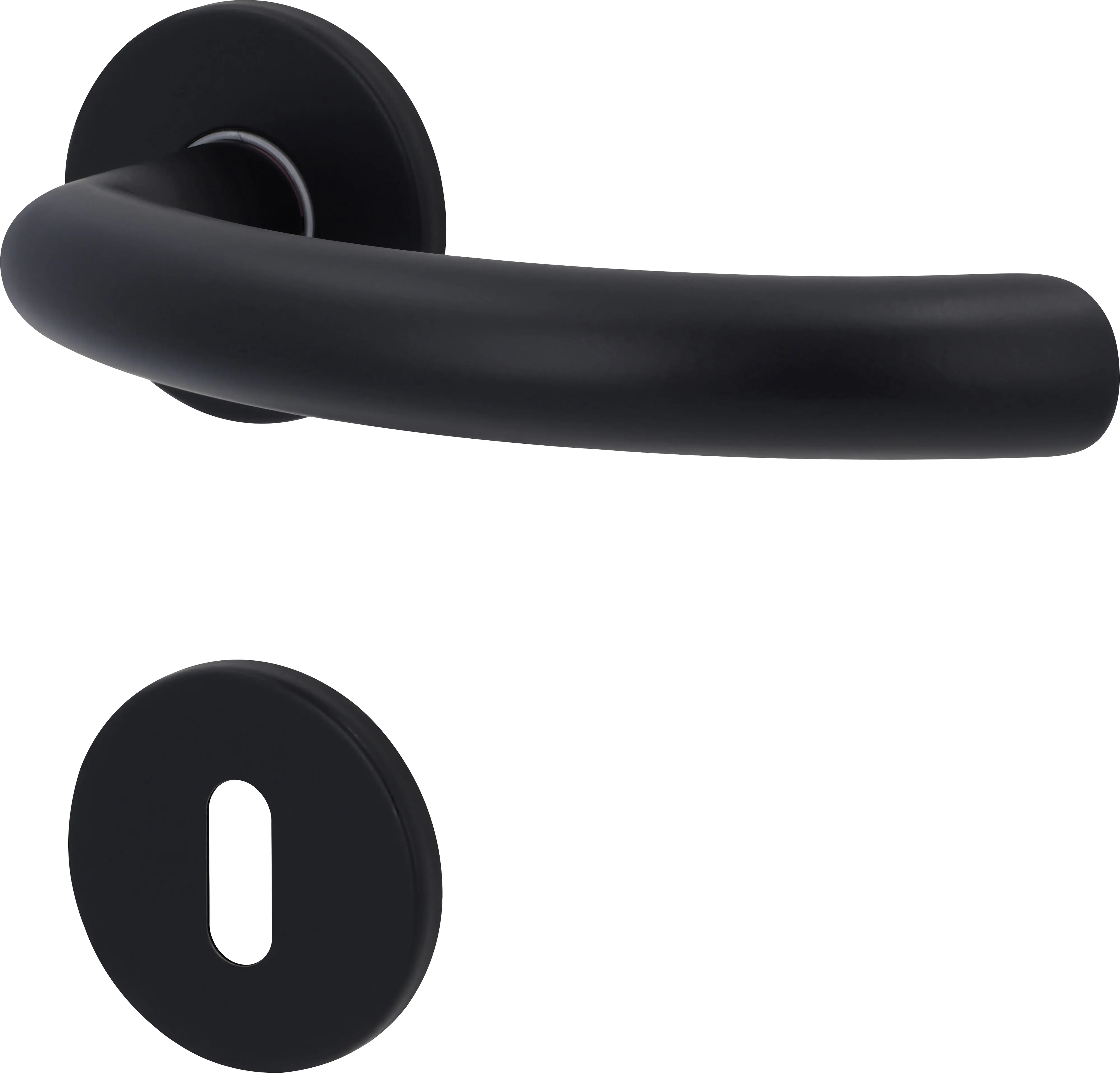 Alpertec Rosettengarnitur Jillian BB Edelstahl schwarz matt Ø 5 cm