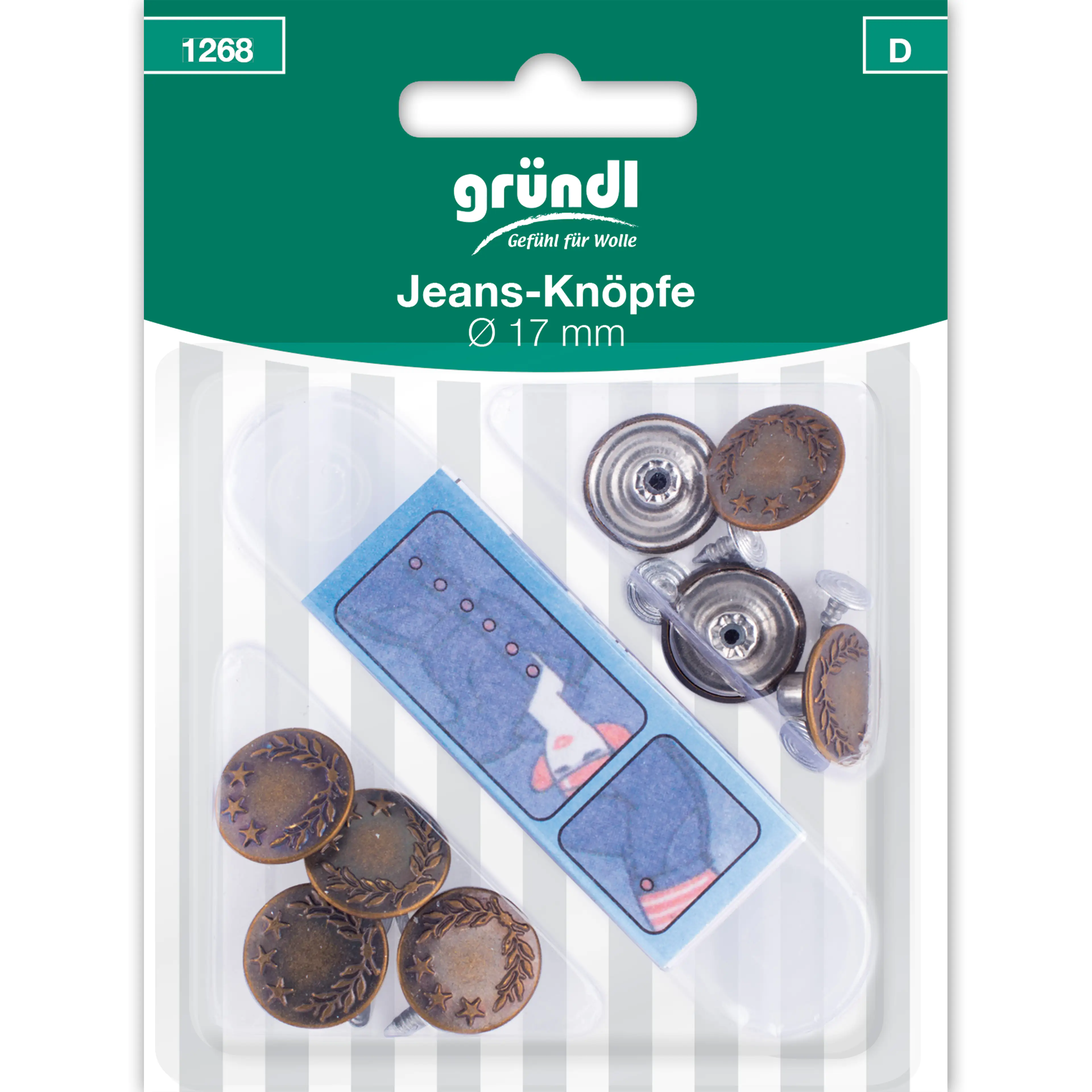 Gründl Jeans-Knöpfe Ø 17 mm 8 Stück