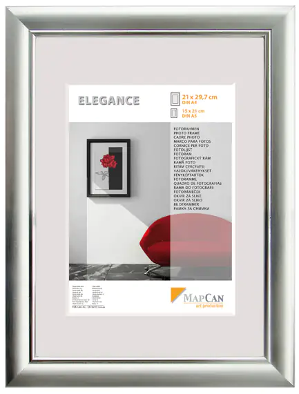 Kunststoff Bilderrahmen Elegance alu-metallic-silber, 40 x 50 cm