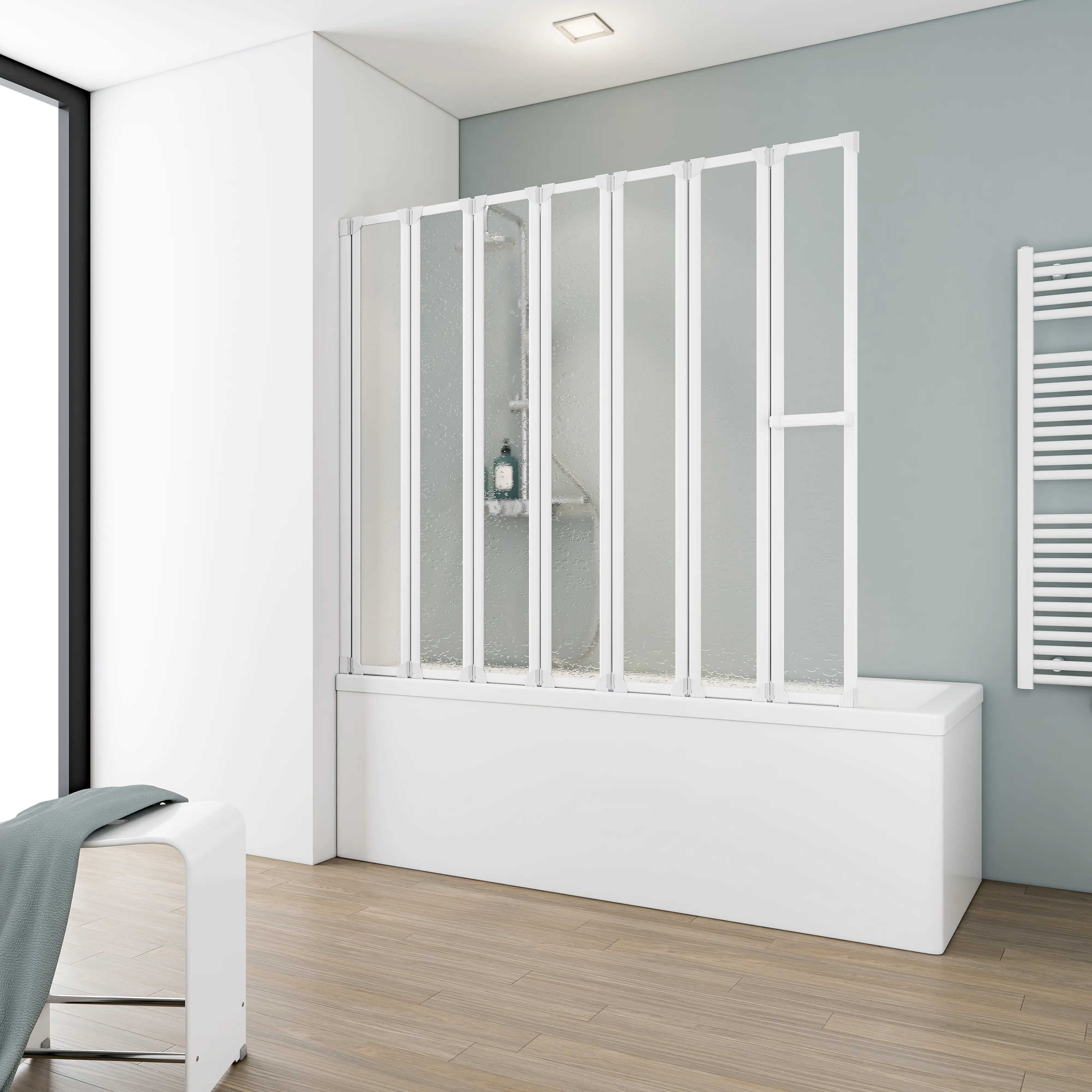 Schulte Badewannenaufsatz D1315 7-tlg. 159 x 140 cm + Handtuchhalter