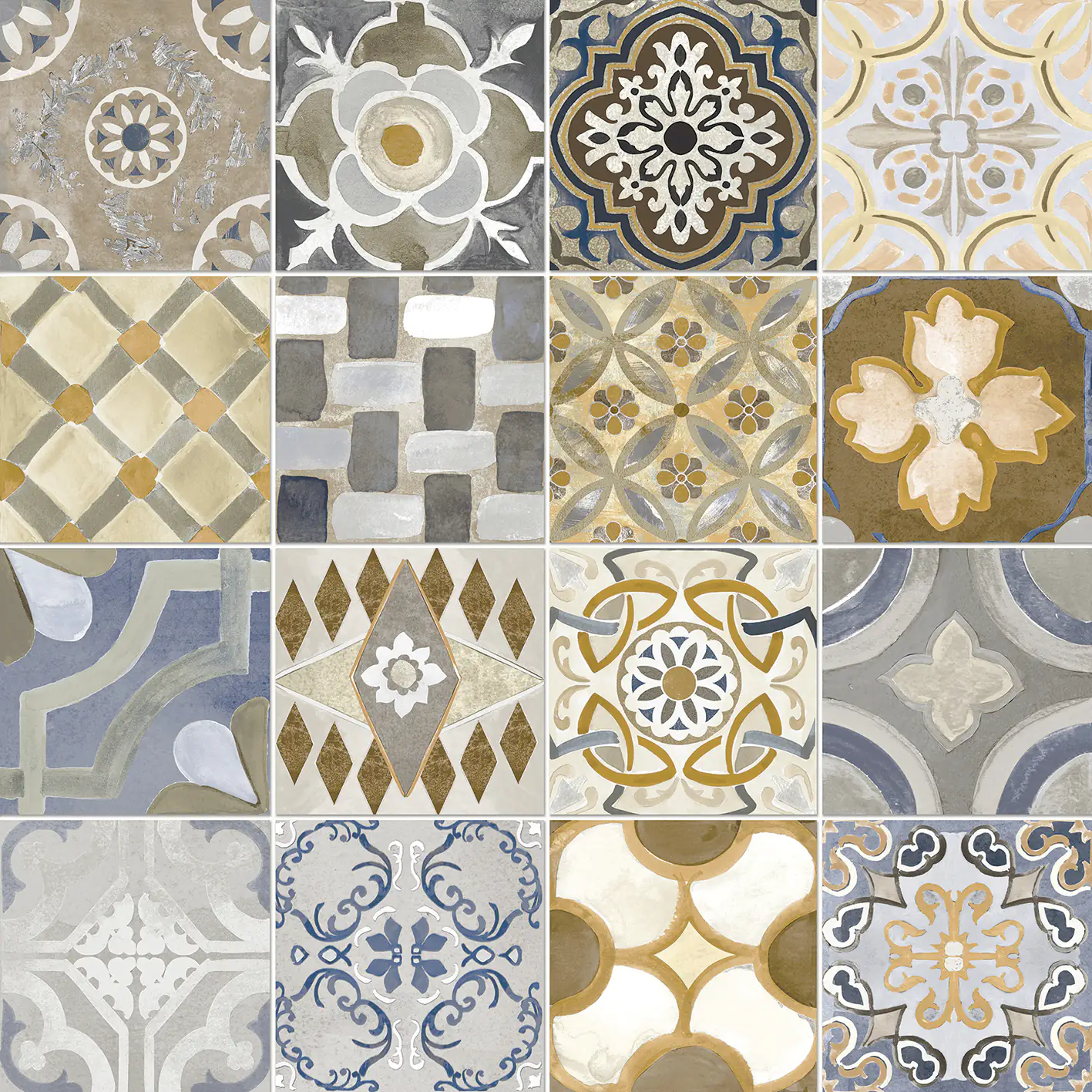 Bodenfliese Feinsteinzeug Retro Medina 60 x 60 cm bunt