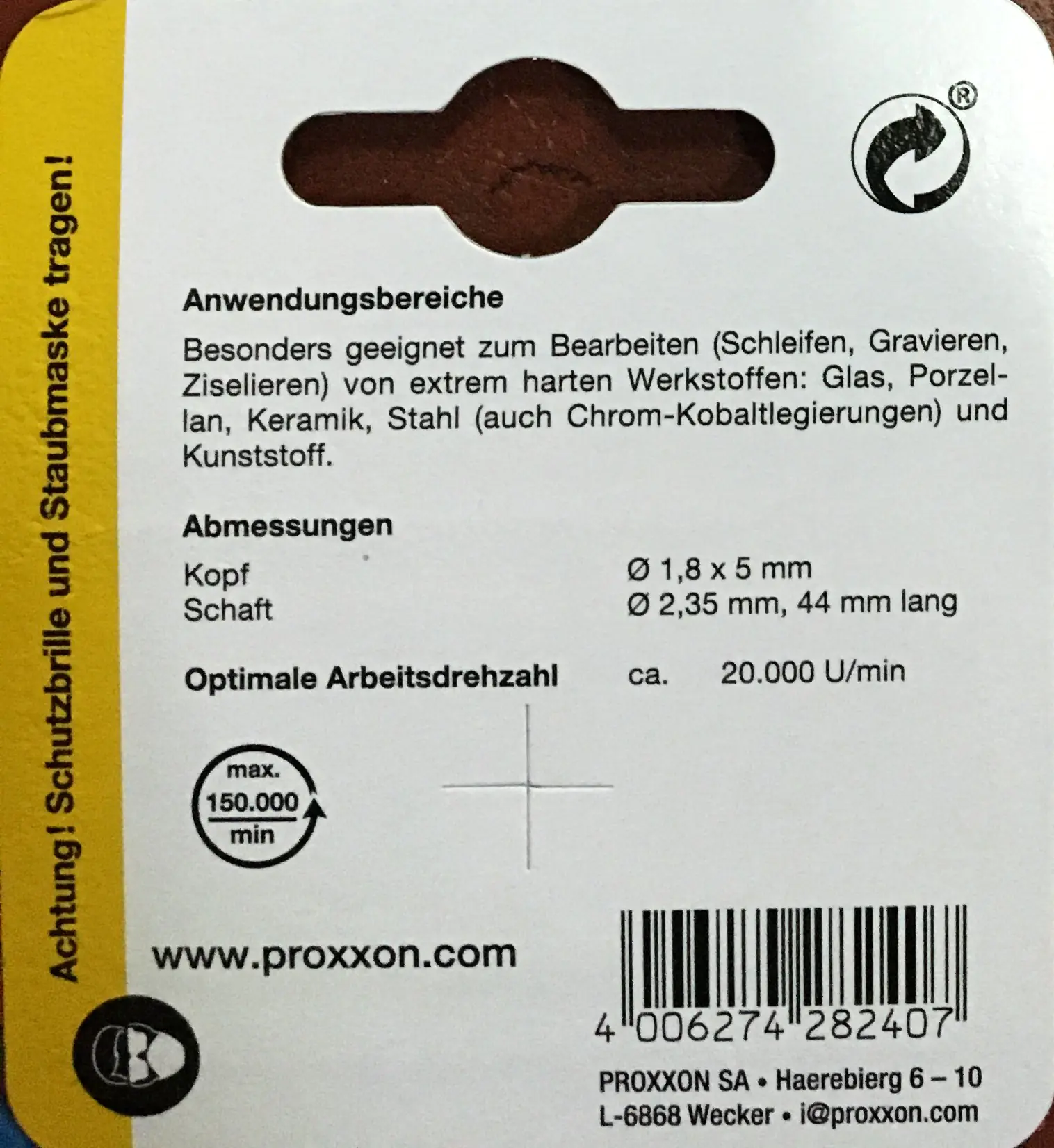 Proxxon Micromot Diamantschleifstift Zylinder Ø 1,8 mm Proxxon Micromot Diamantschleifstift Zylinder Ø 1,8 mm