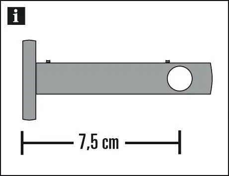 Gardinia Träger New York geschlossen edelstahl-optik, 1-läufig, Ø 12 mm