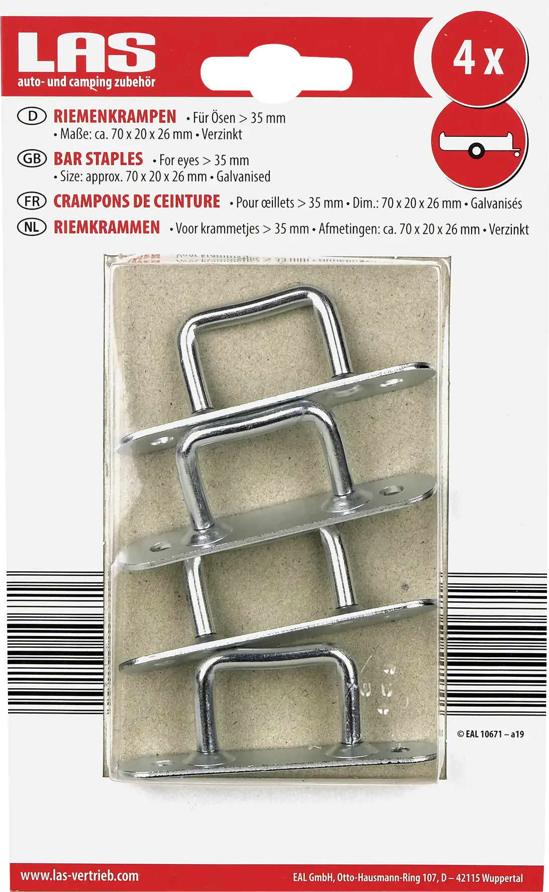 LAS Riemenkrampen für Ösen > 35mm