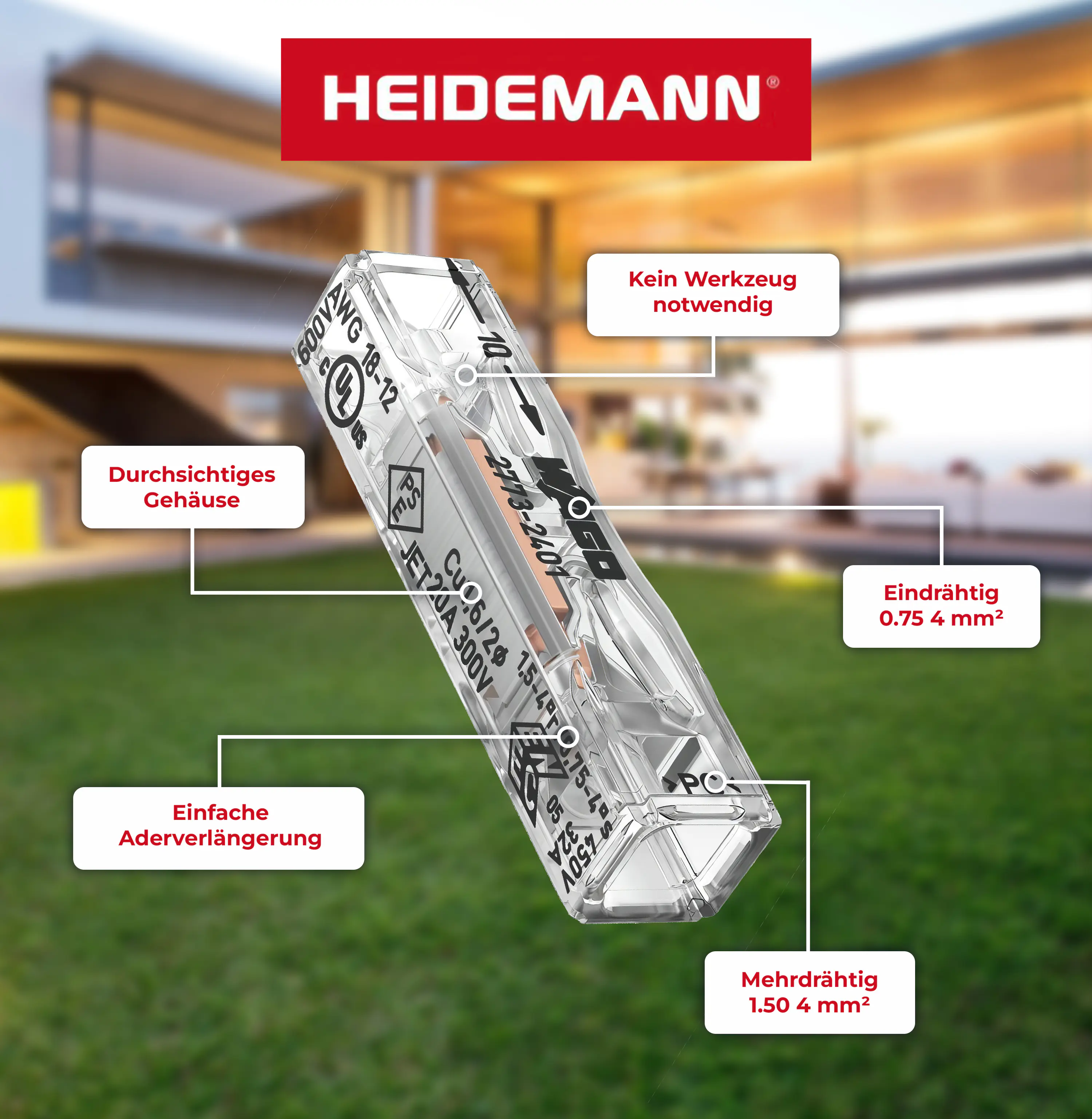 Heidemann Iso Flex Reparaturset mit 6 Stück WAGO-Durchgangsverbinder