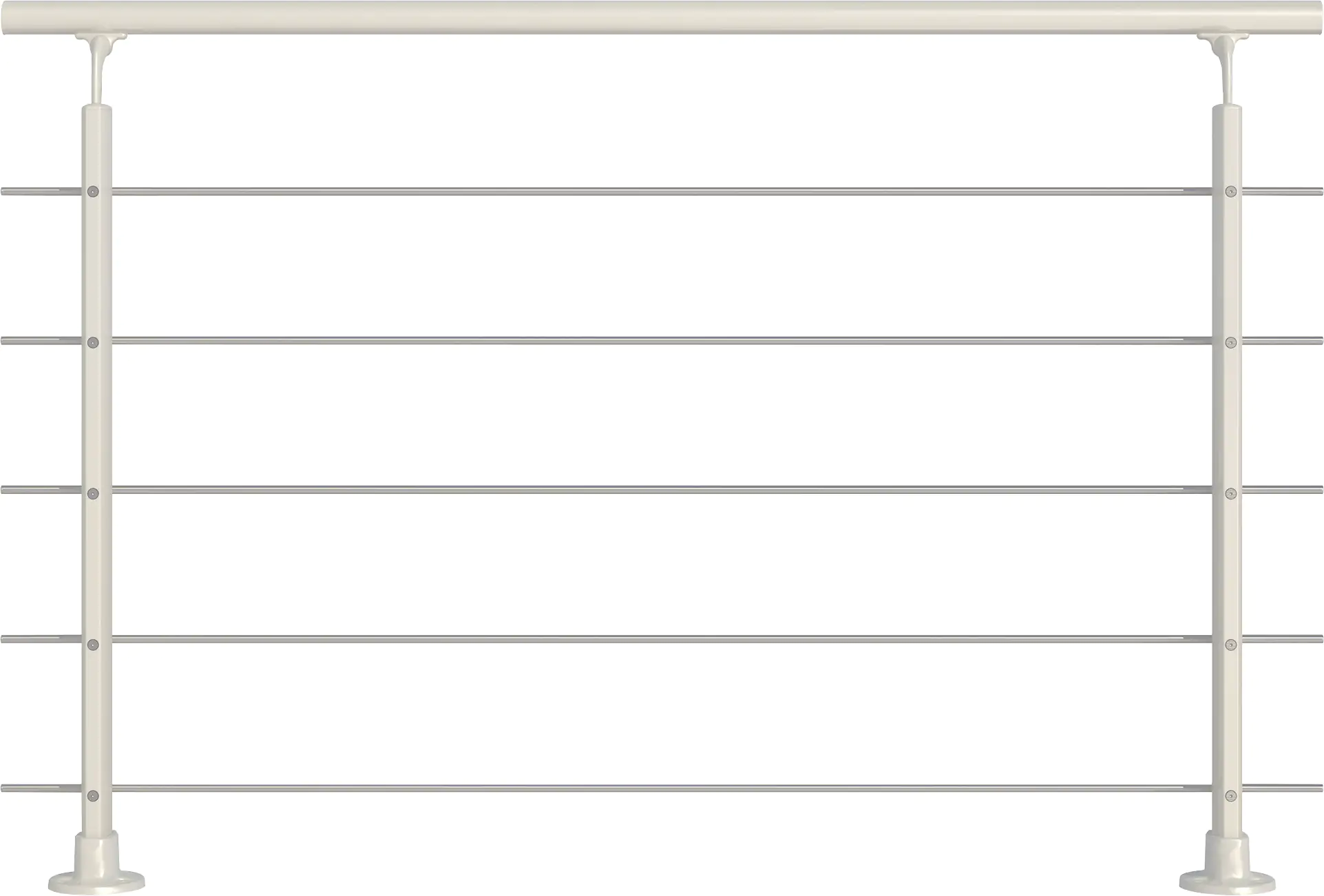 Dolle Geländerset weiß mit Edelstahlstäben für Bodenmontage