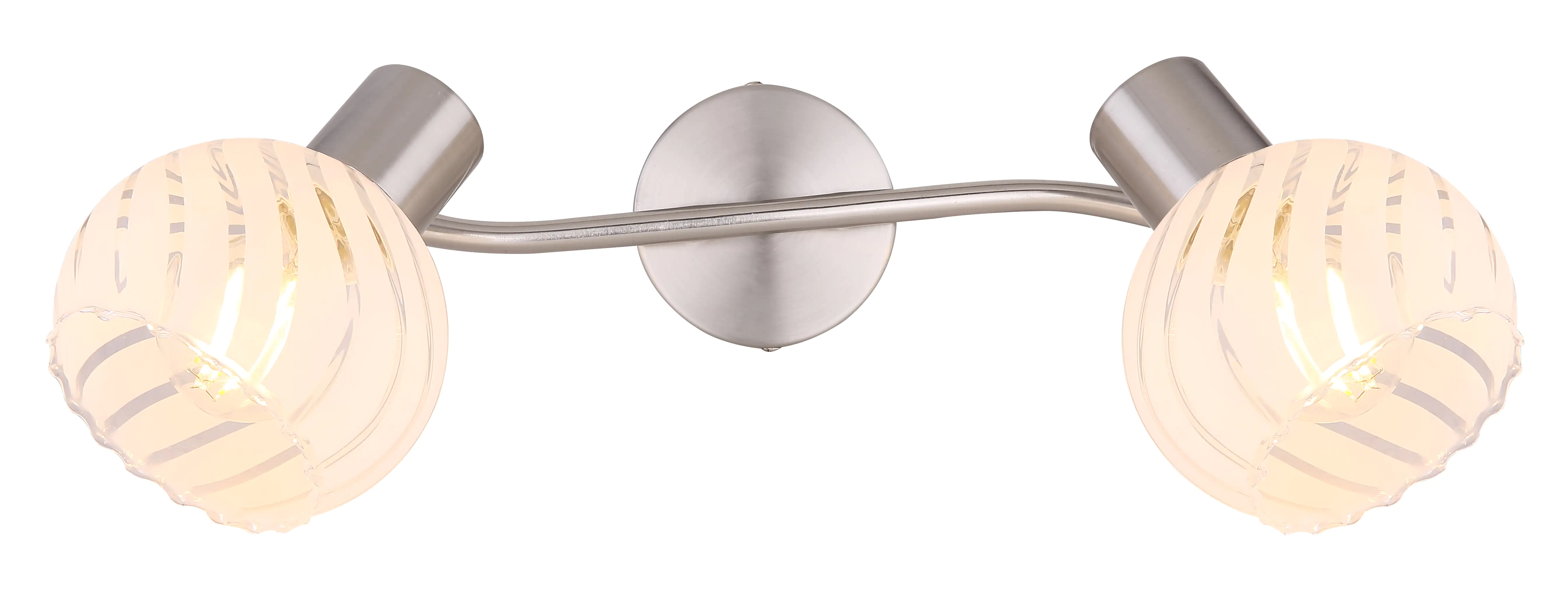 9007371406104_2 Globo 2er Spot Willy nickel-matt-weiß 36 x 19 cm E27, max. 40 W