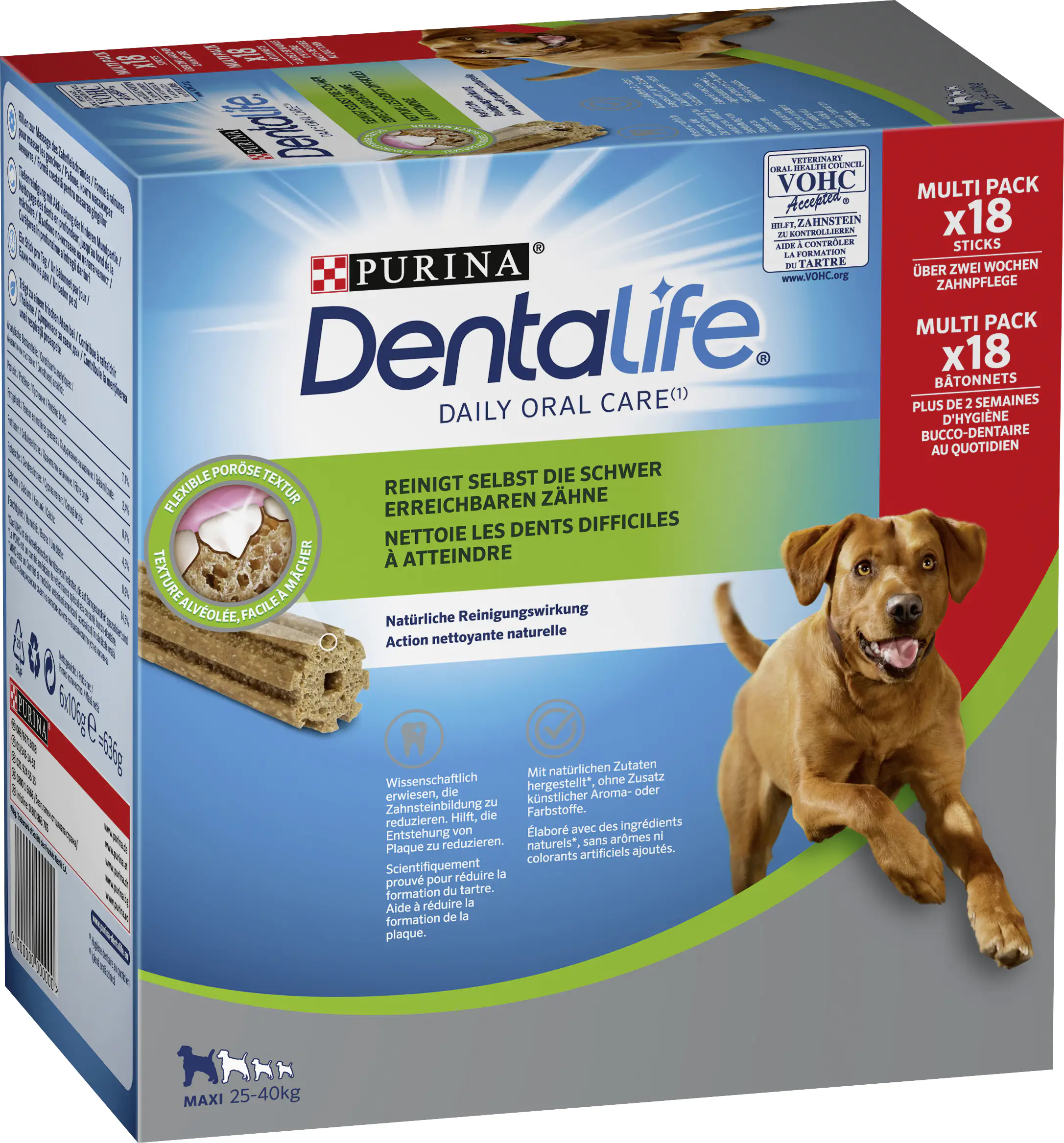 Purina DentaLife Maxi Snacks für große Hunde 18 Sticks Maxi 6x 106g