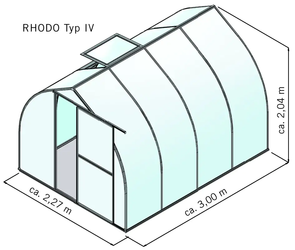 KGT Gewächshaus Rhodo IV 2,27 x 3 m, pressblank KGT Gewächshaus Rhodo IV 2,27 x 3 m, pressblank